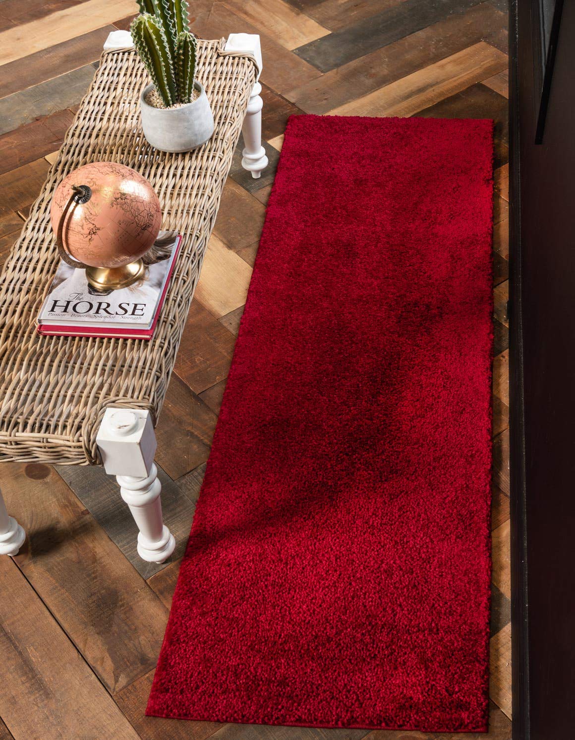 Unique Loom Solo Collection Area Rug - Calabasas (2 2 x 13 Runner, Red)