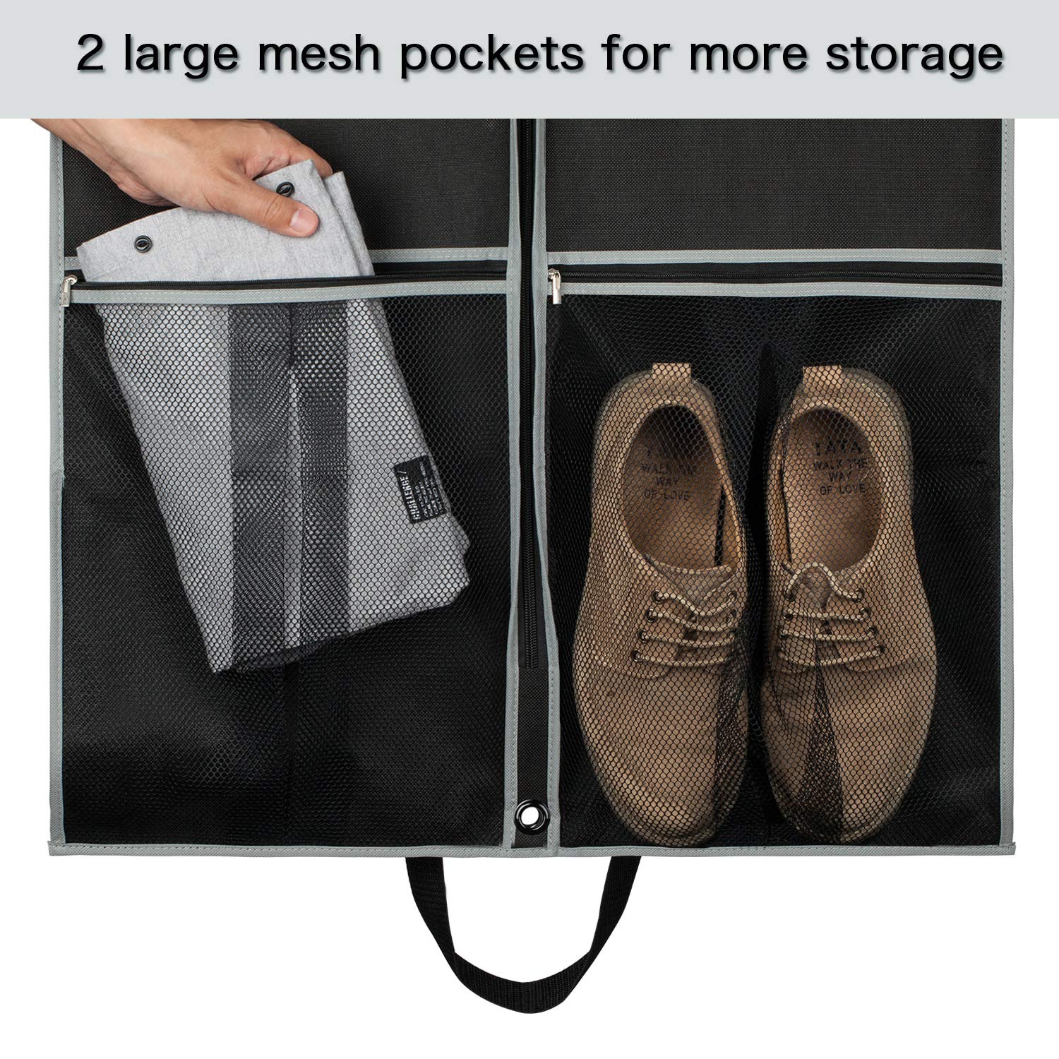 Zilink Garment Bags Suit Bag For Travel And Storage 43 Inches Suit Cover Protector For Closet With 2 Large Pockets And 2 Carry H