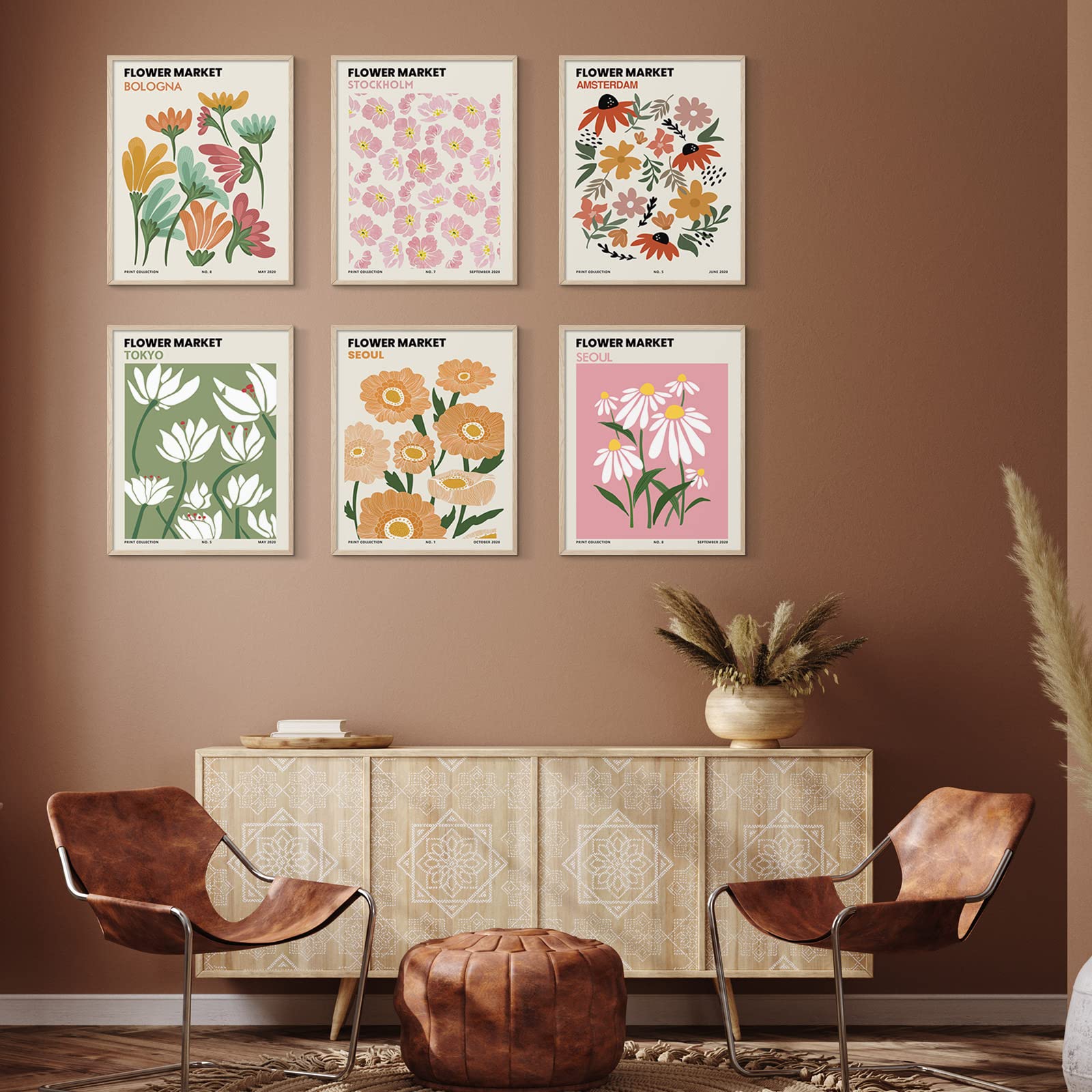 Habseligkeit Pink Room Decor Aesthetic, Retro Cute Wall Art Prints, Abstract Posters For Cute Room Decor Aesthetic Unframed, 11X
