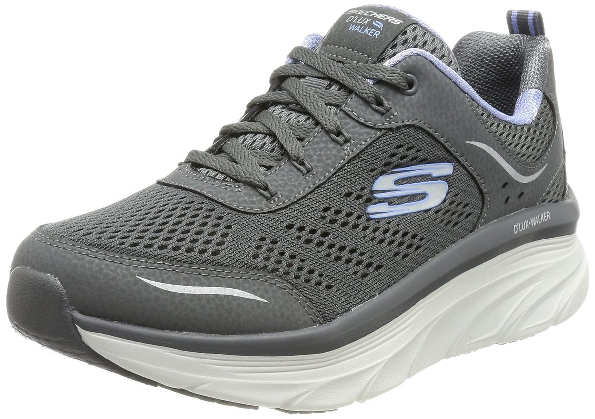 Skechers Womens Dlux Walker-Infinite Motion Sneaker, Cclvcharcoal Lavendar, 85 Us