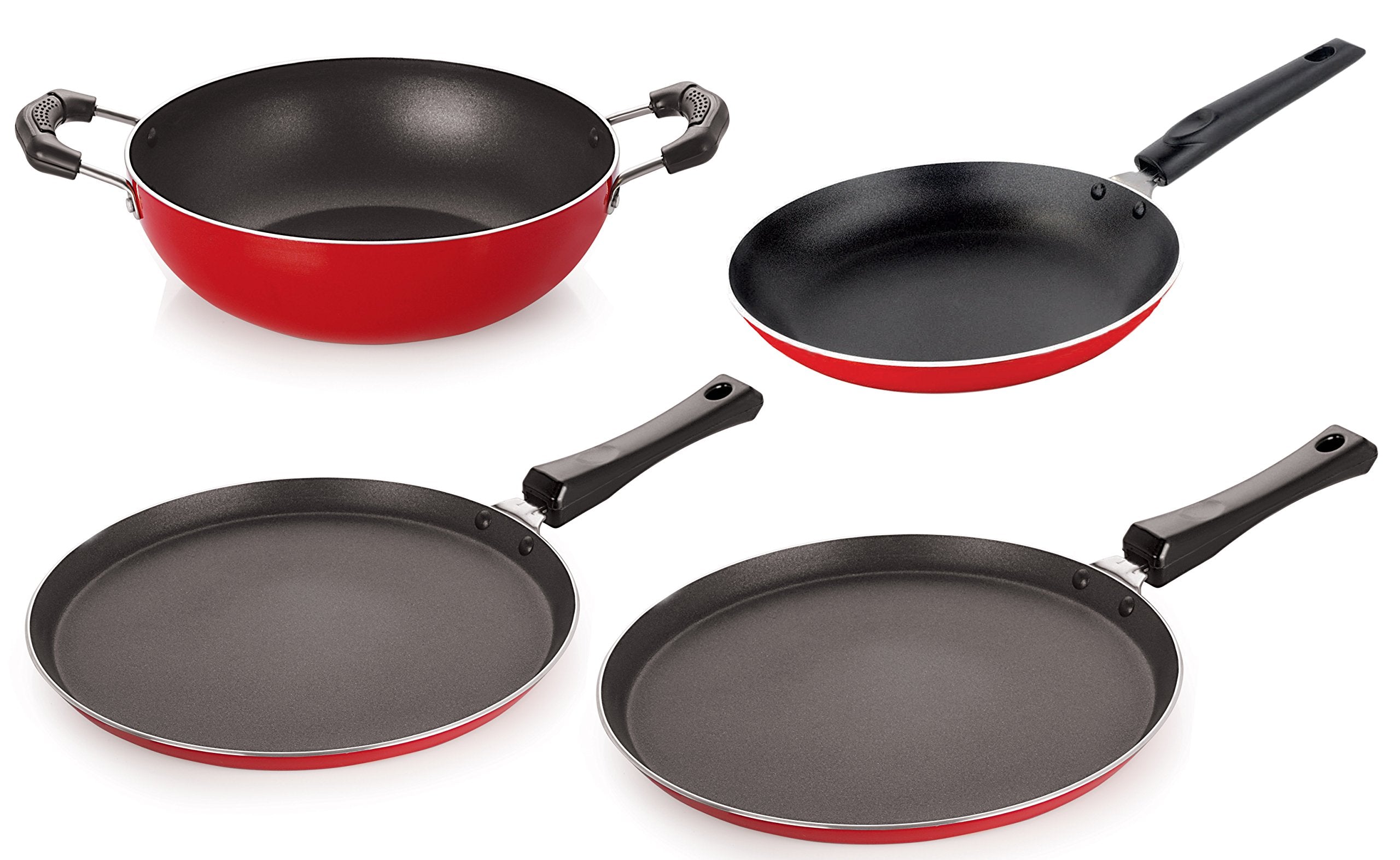 Nirlon NonStick Cookware Kitchen Cooking Utencil Combo Set, (26_Ft12_Kd12_Tp_Ft11),Pfoa Free