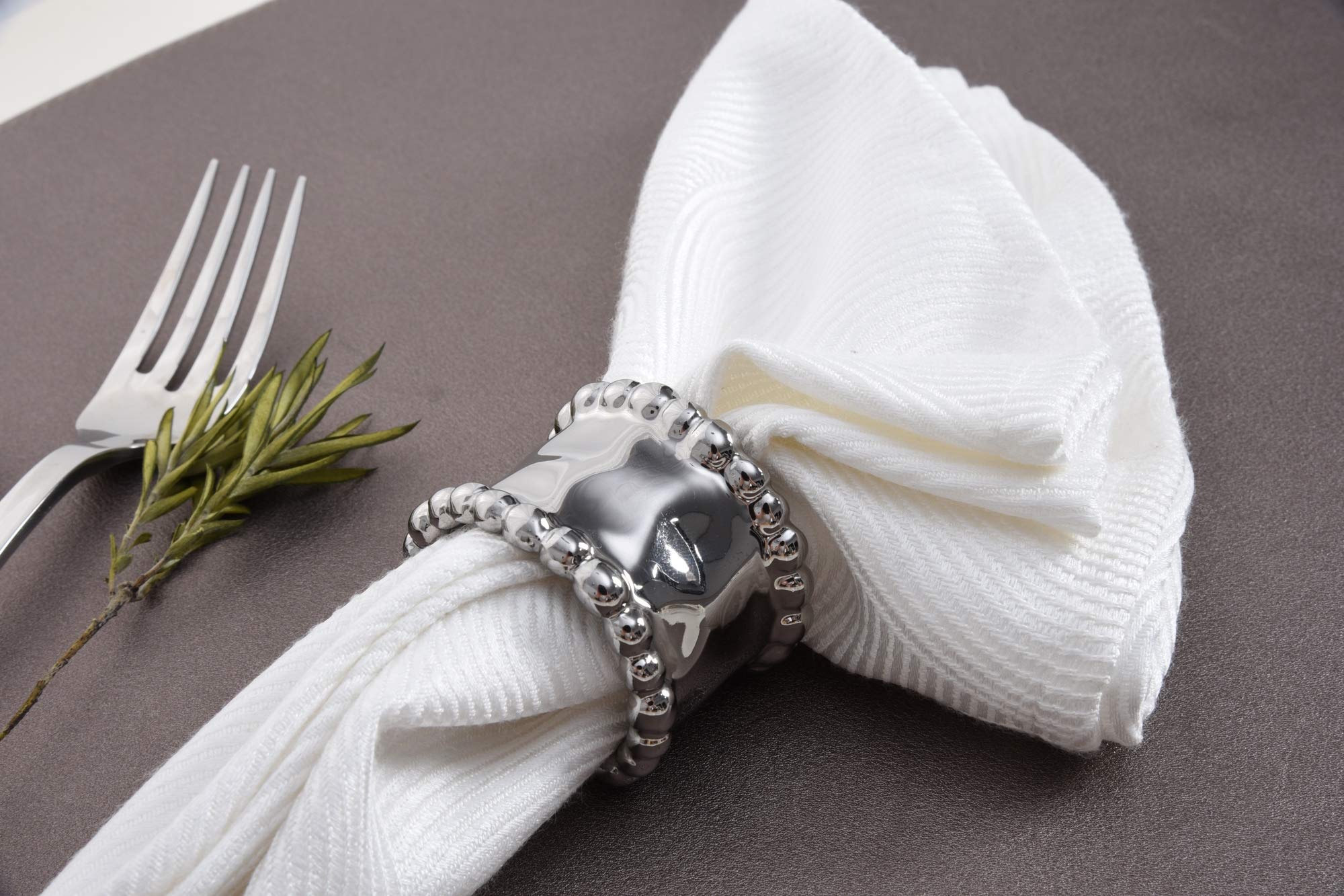 Pampa Bay Porcelain Verona Napkin Ring - Set Of 4