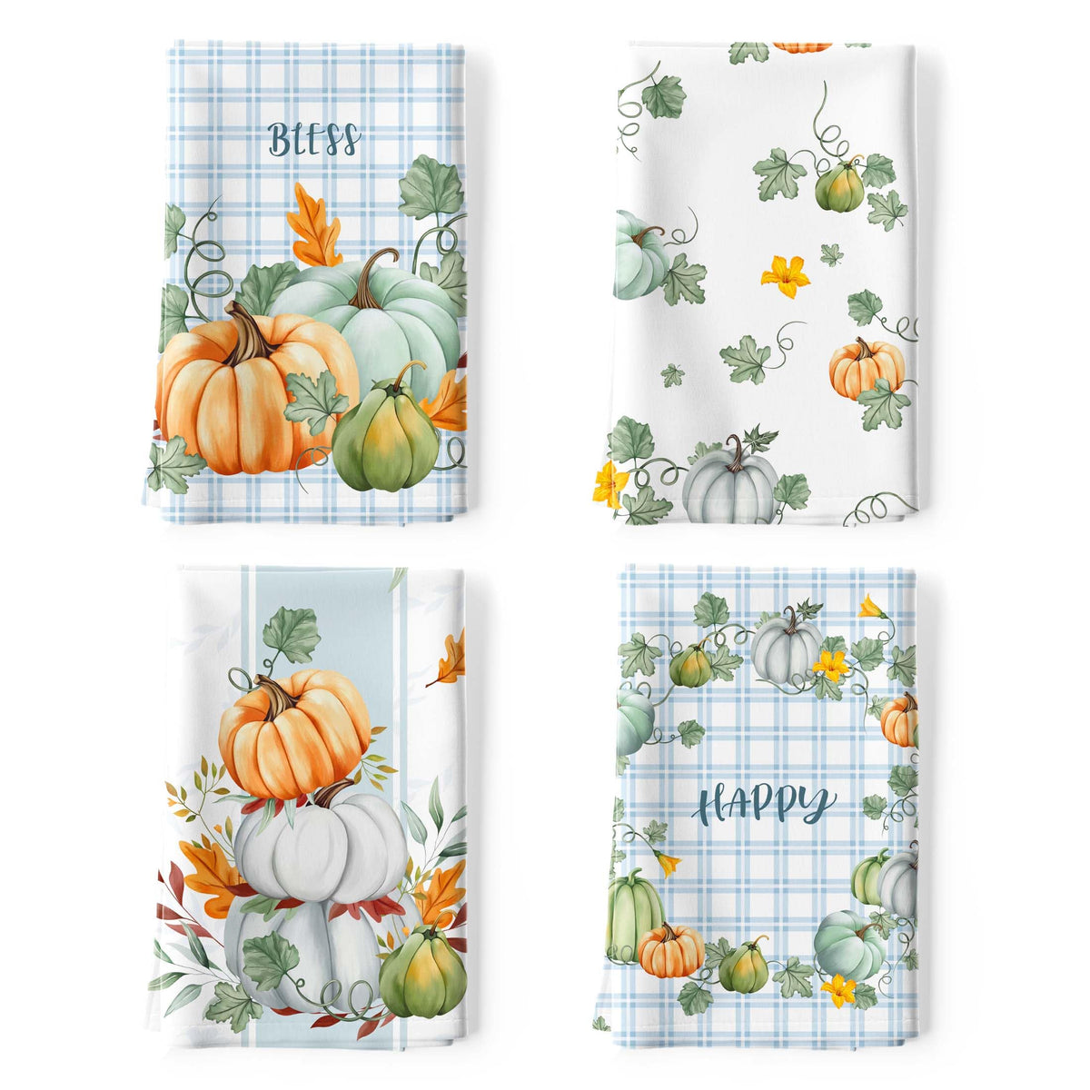 Arquiel Spring Pumpkins Tea Towels, Cotton Kitchen Towel 18.9    27.5 Inch, Quick Drying Dish Cloth For Party Anniversary Holida