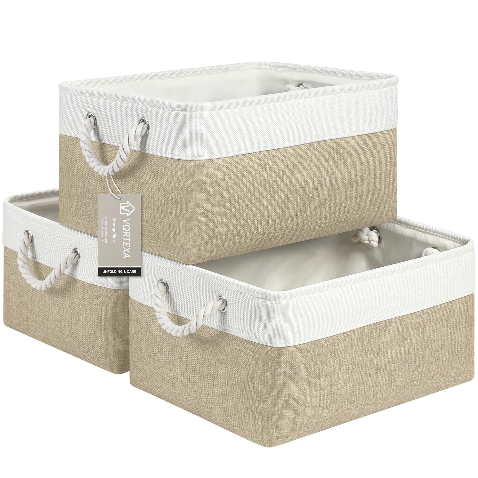 Vqrtexa Storage Baskets, Fabric Storage Bins, Versatile Storage Baskets For Shelves With Handles, Large Closet Organizers For Sh