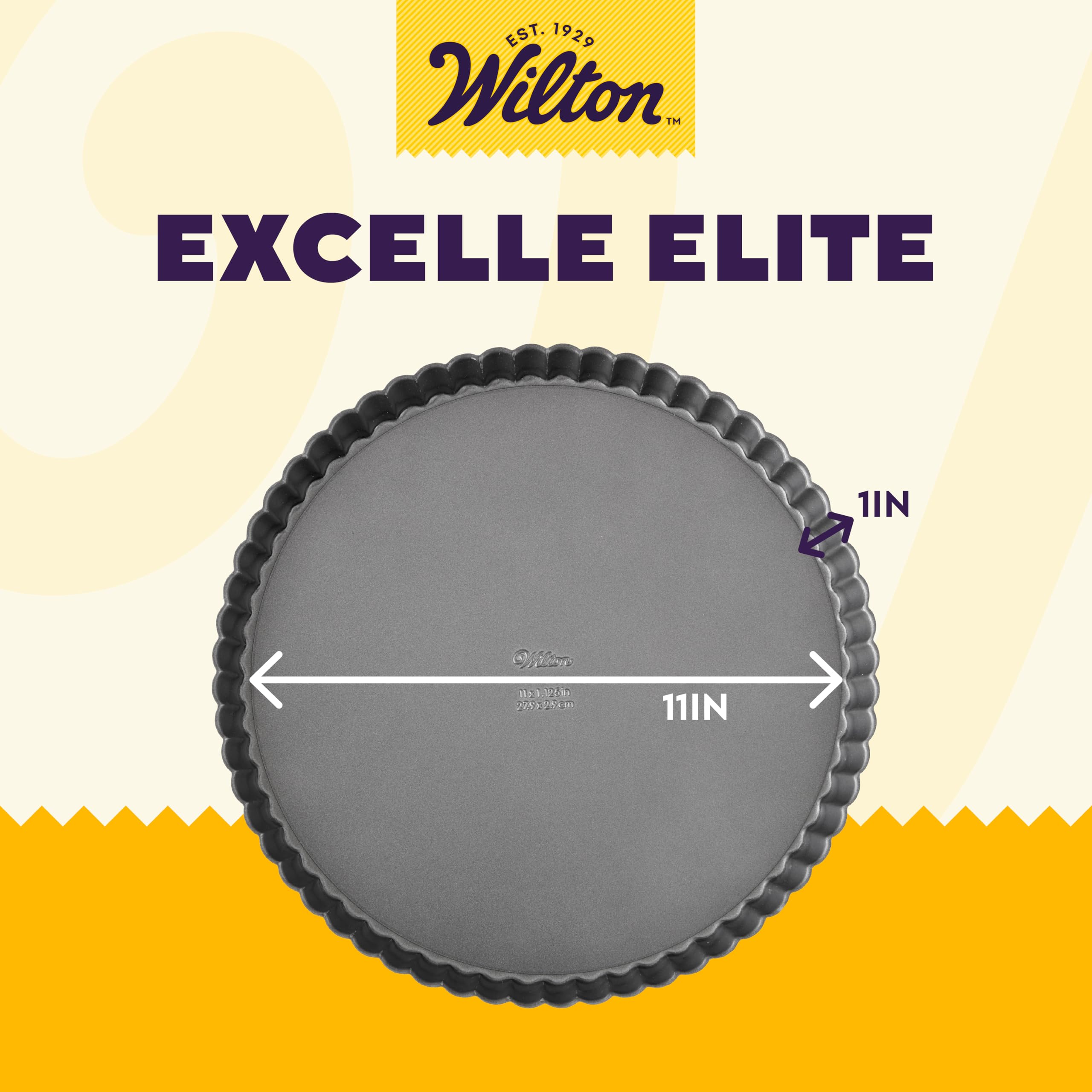 Wilton Excelle Elite Non-Stick Tart Pan And Quiche Pan With Removable Bottom, 11-Inch, Multicolor