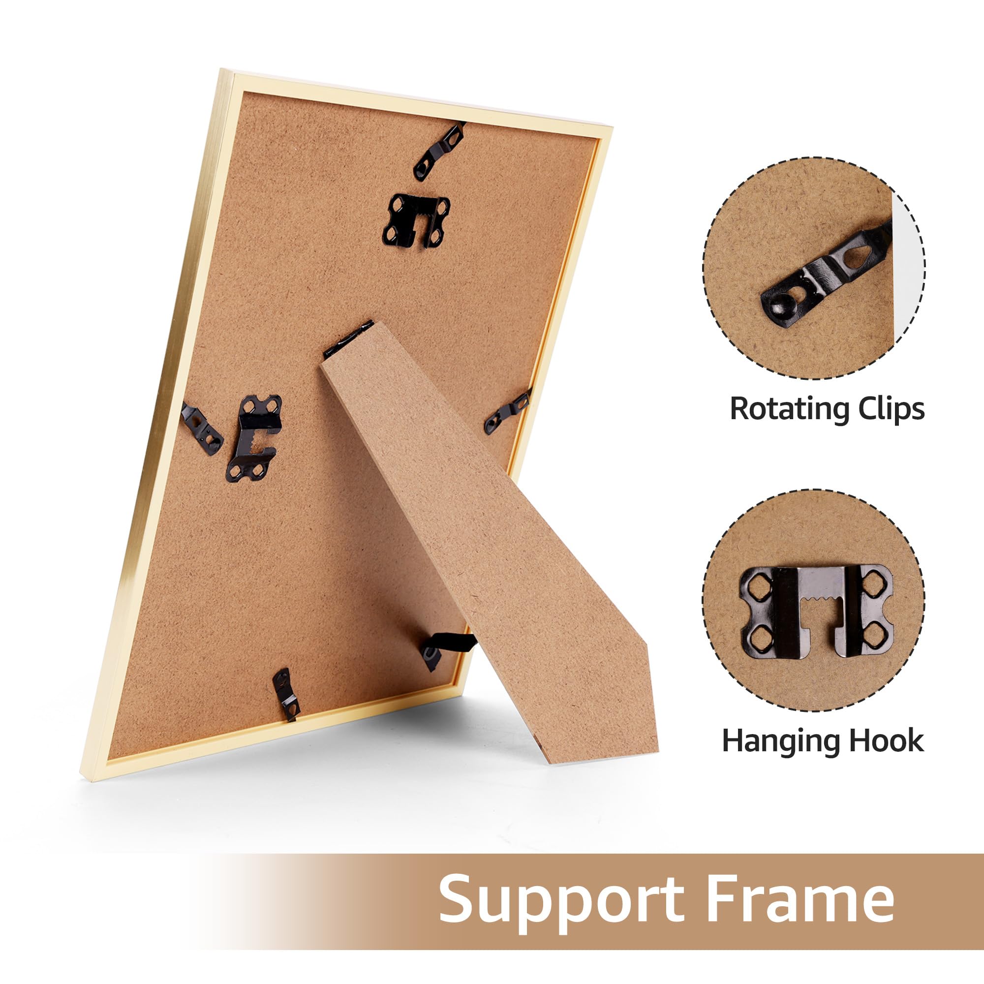 Giftgarden 11x14 Picture Frame Gold, 11 by 14 Thin Photo Frame for Wall Tabletop Display, Single