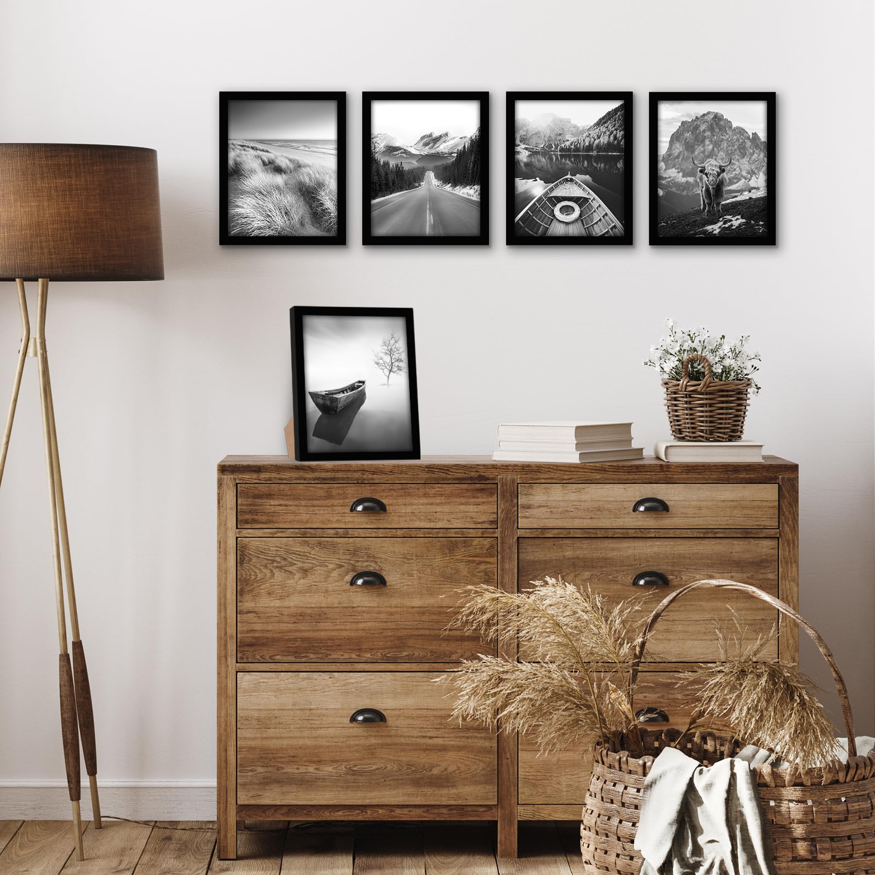 Americanflat 8x10 Picture Frame with Polished Plexiglass - Set of 5 - Galleria Collection - Picture Frames for Tabletop and Wall