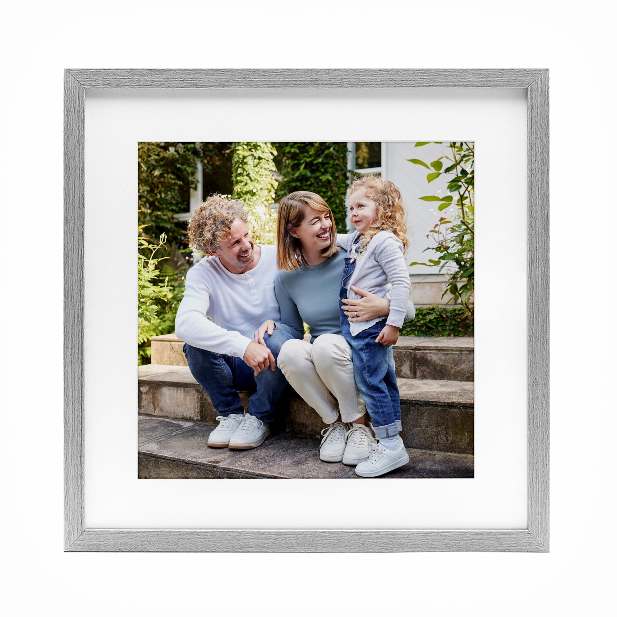 Stupell Industries - Turn Your Photo into Custom Hanging Wall Art - Personalized Wall Decor - Made in USA - Square Gray Framed P