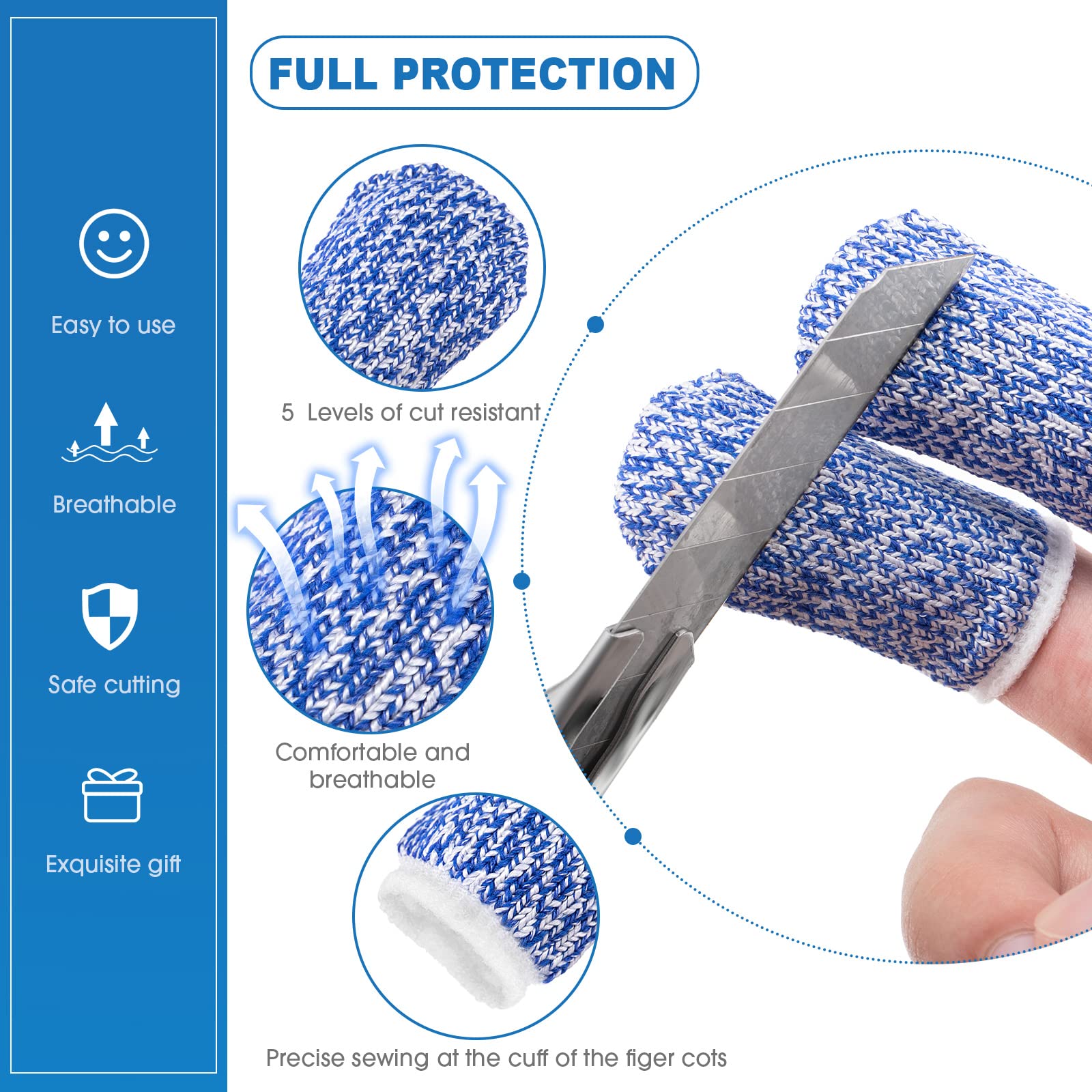 10 Pieces Finger Guard For Cutting Grating Stainless Steel Slice Finger Guard, Finger Cots, Thumb Guard Peelers For Onion Holder
