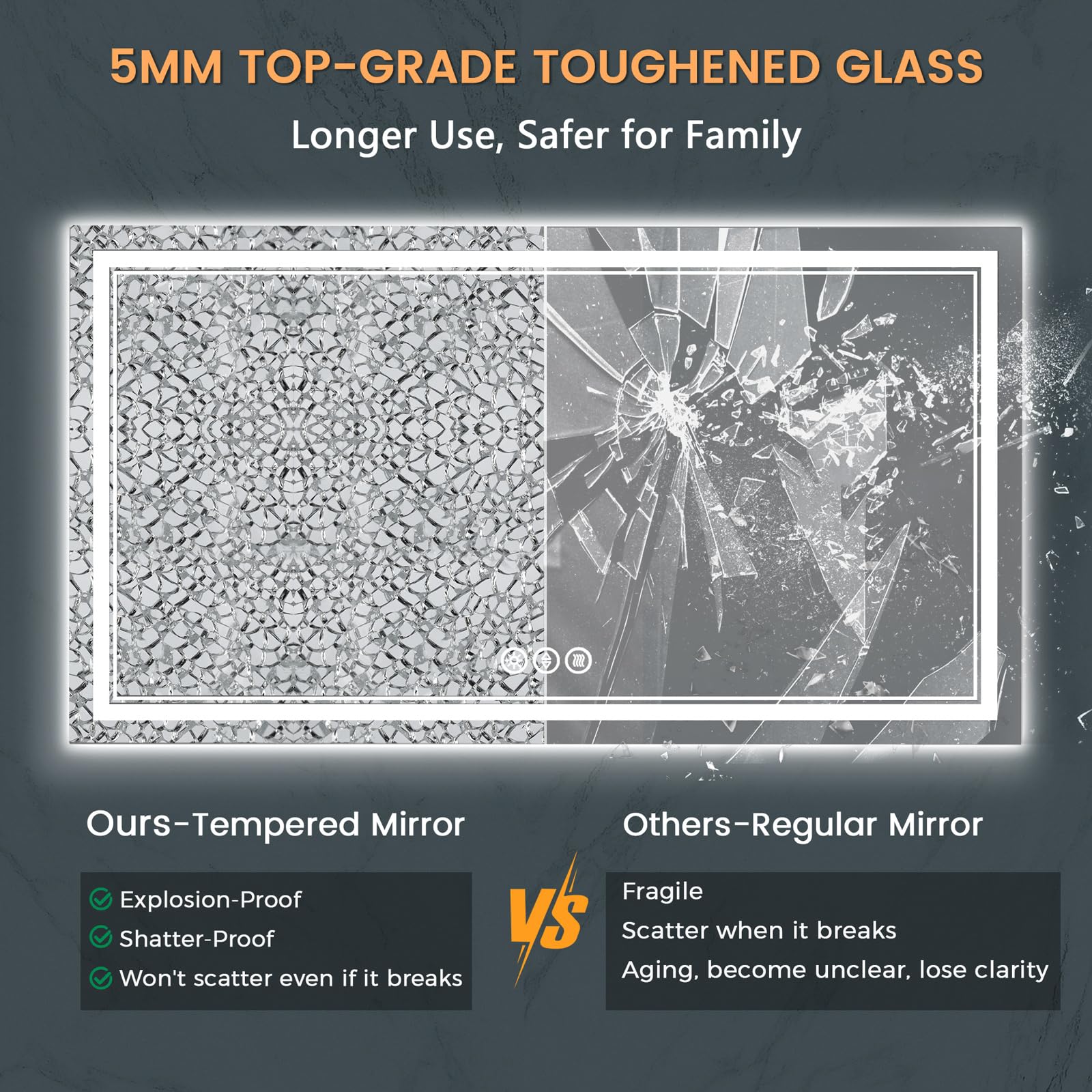 Sogoline Bathroom Mirror With Lights, 20X28 Inch Led Mirror For Bathroom - Defogger, Dimmable, 3 Colors, Shatter-Proof Ultra Bri