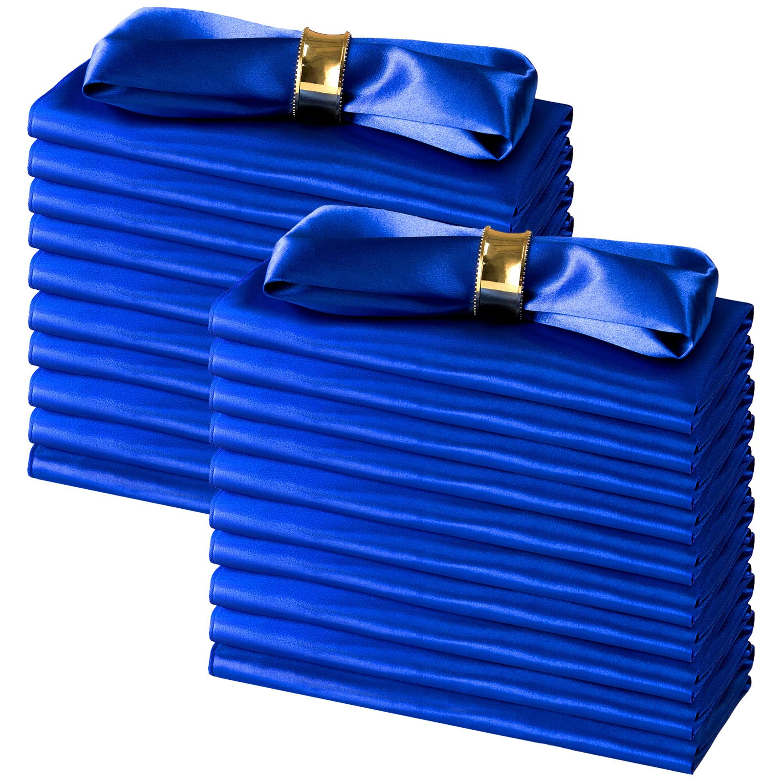 Siinvdabzx 100 Pieces Royal Blue Cloth Napkins 12 X 12 Inches, Small Size Square Satin Napkins Silky Soft Dinner Napkins Or Hand