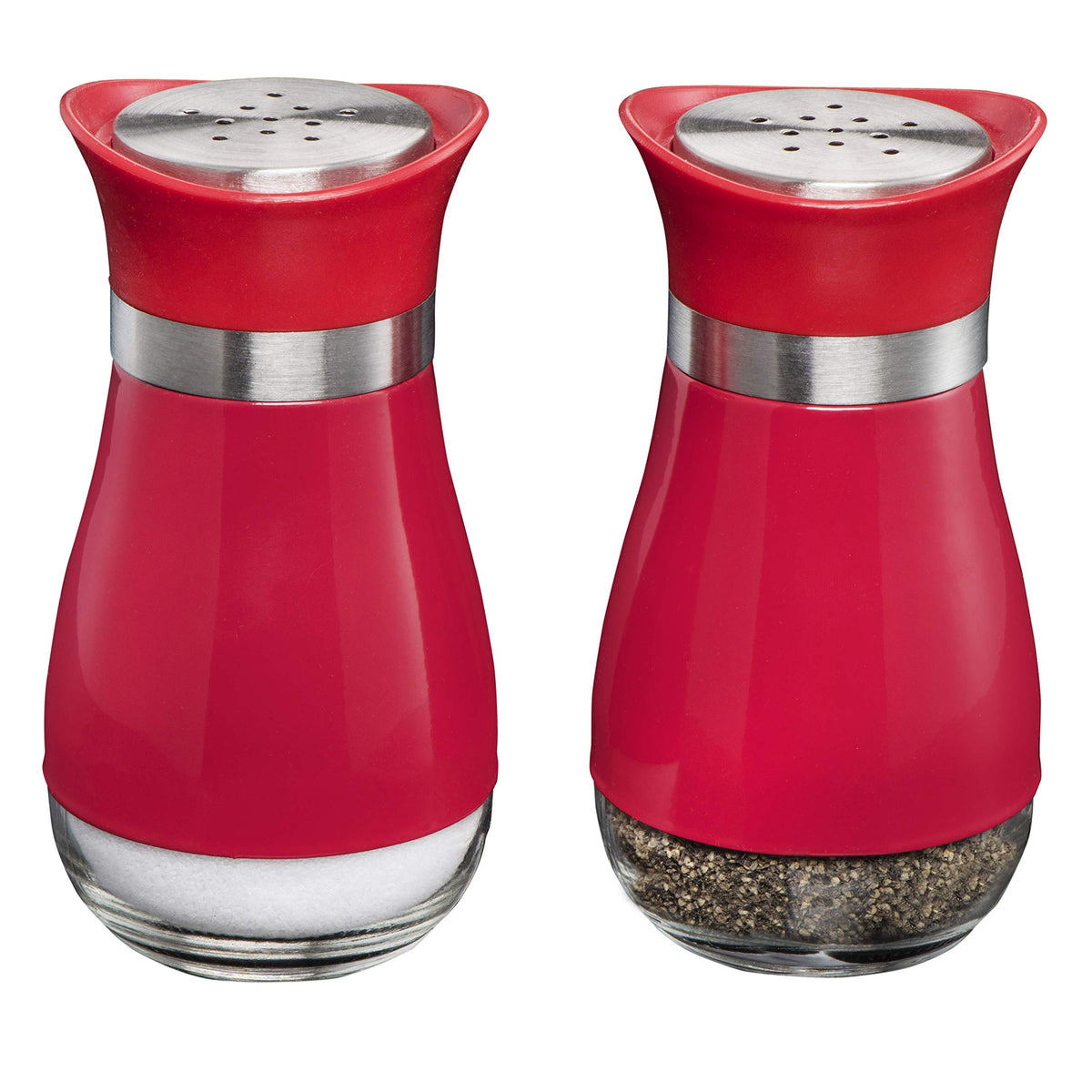 Mitbak Salt And Pepper Shakers (2-Pc. Set) Elegant W/Clear Glass Bottom | Compact Cooking, Kitchen And Dining Room Use | Classic