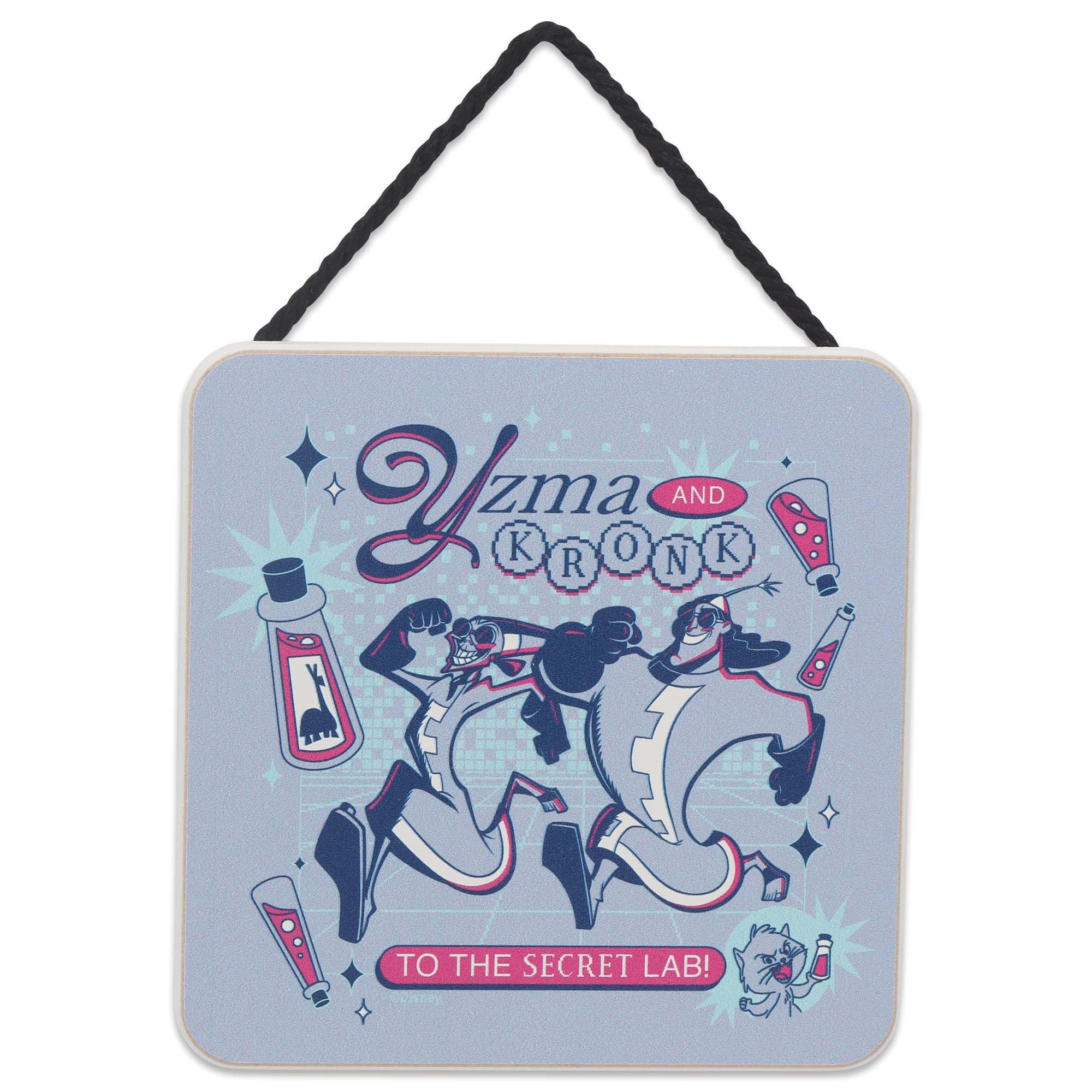 Disney The Emperors New Groove Yzma and Kronk to the Secret Lab Hanging Wood Wall Decor - Fun Emperors New Groove Sign for Home