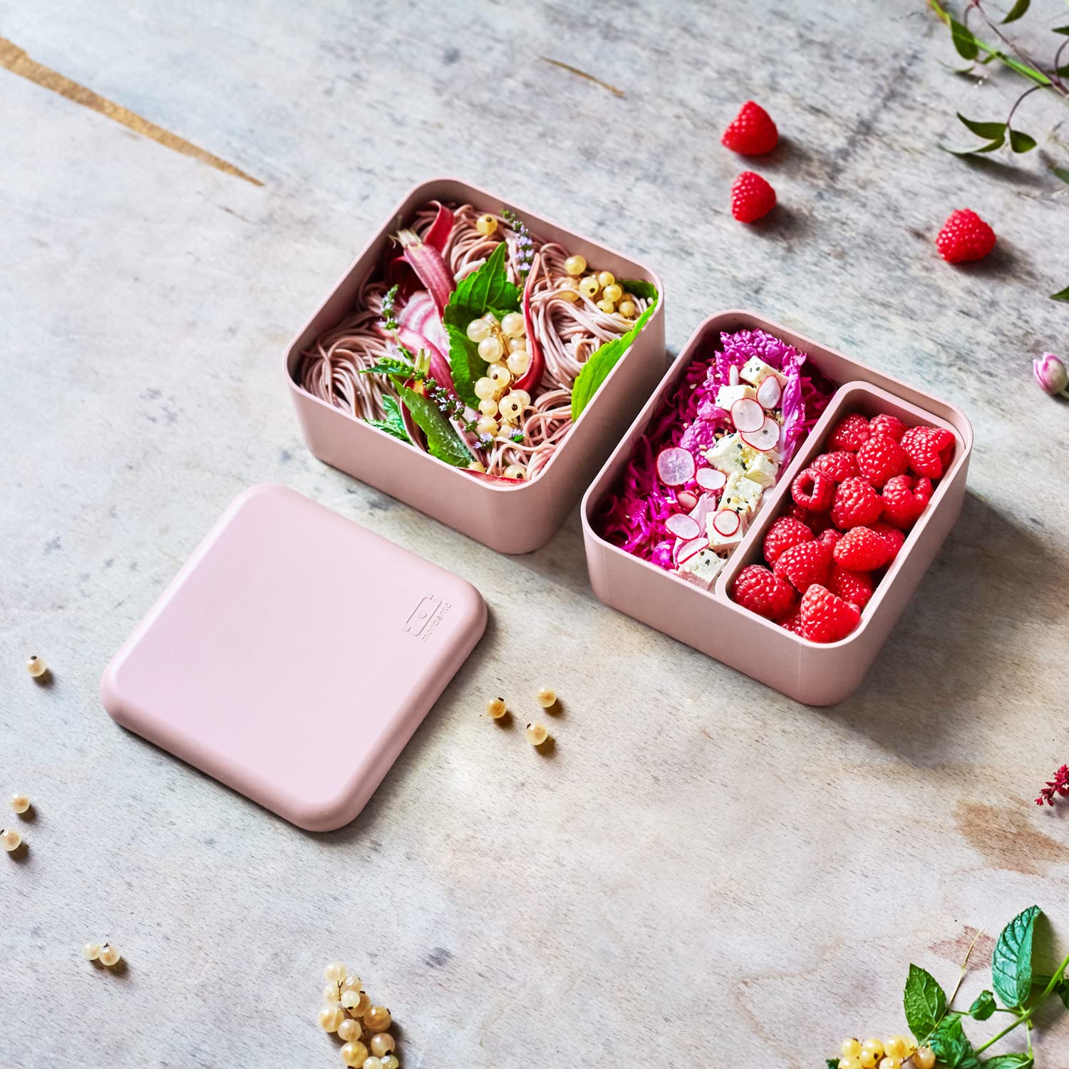 Monbento - Large Bento Box Mb Square Litchi With Compartments Made In France - Sustainable And Smart - Leakproof Lunch Box For W