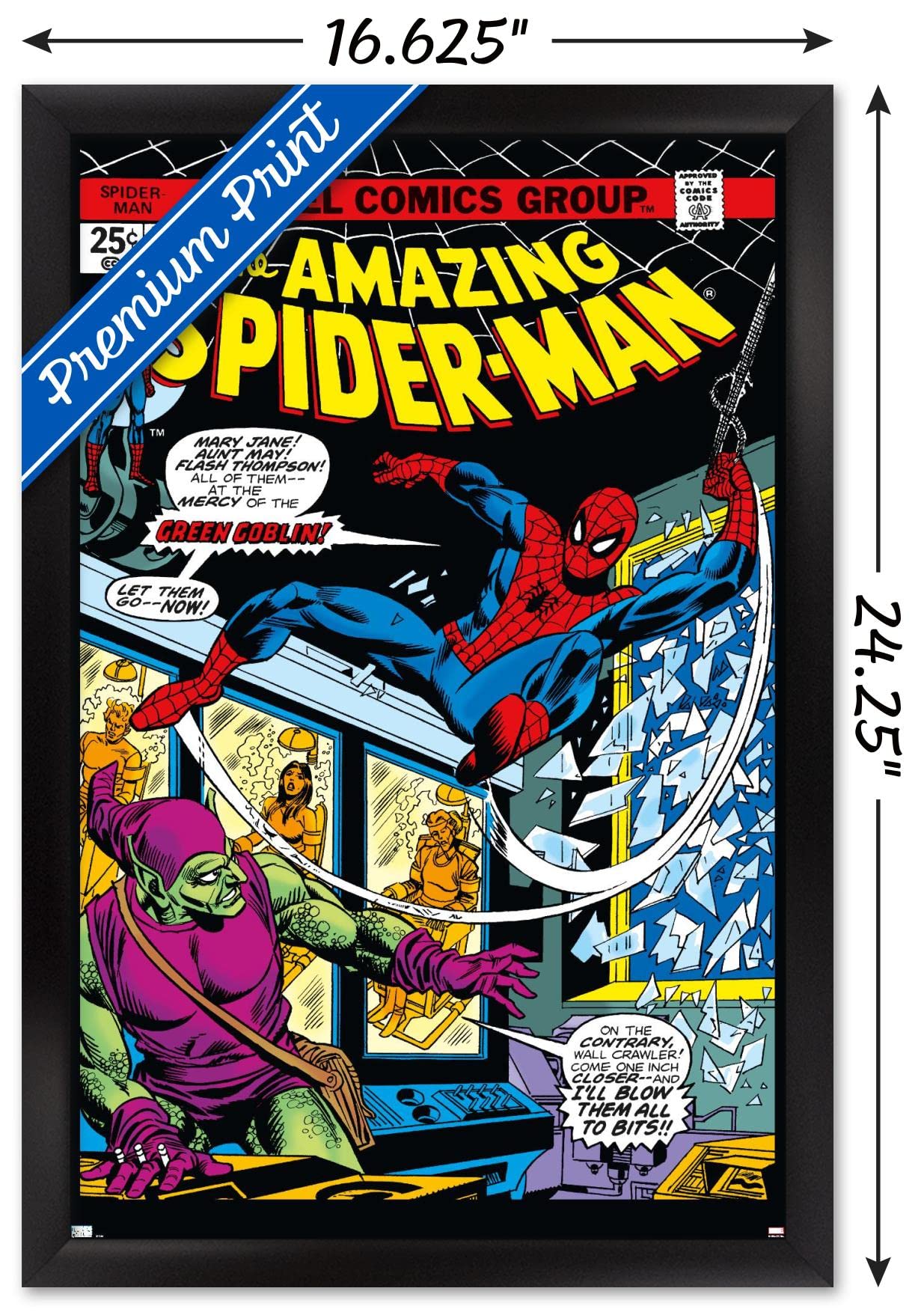 Trends International Marvel Comics - Spider-Man - Amazing Spider-Man #137 Wall Poster, 14.72'' X 22.37'', Black Framed Version