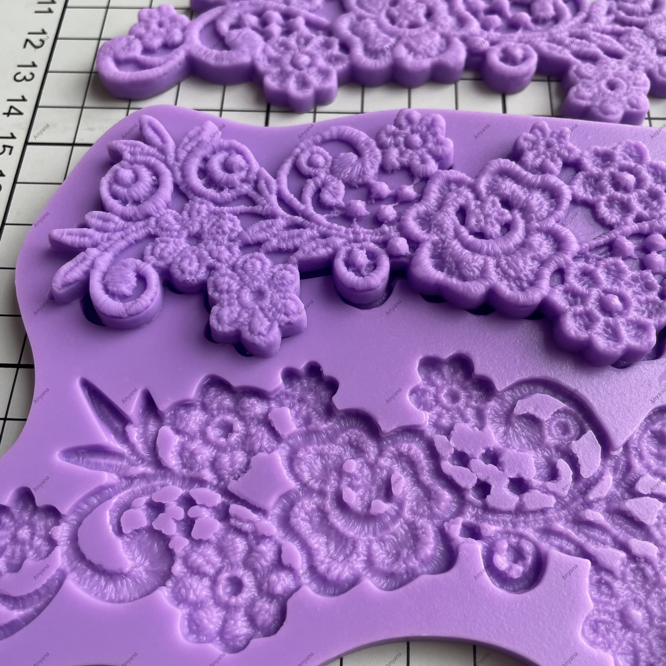 Anyana Flower Sugar Edible Vine Royal Lace Wedding Cake Silicone Embossing Mould Fondant Impression Mat Decorating Medallion Mol