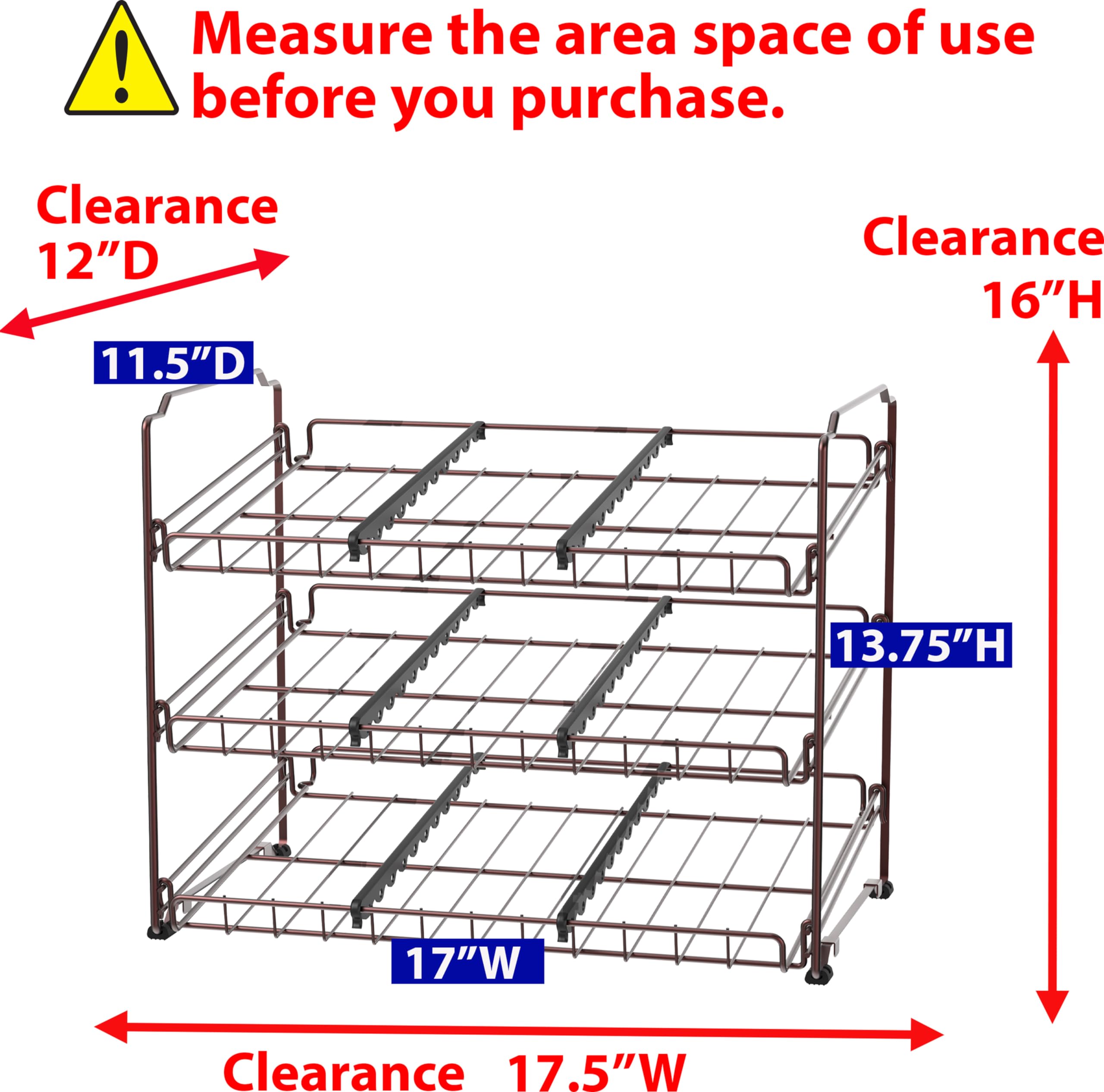 Simple Houseware Stackable Metal Can Rack Organizer, Bronze