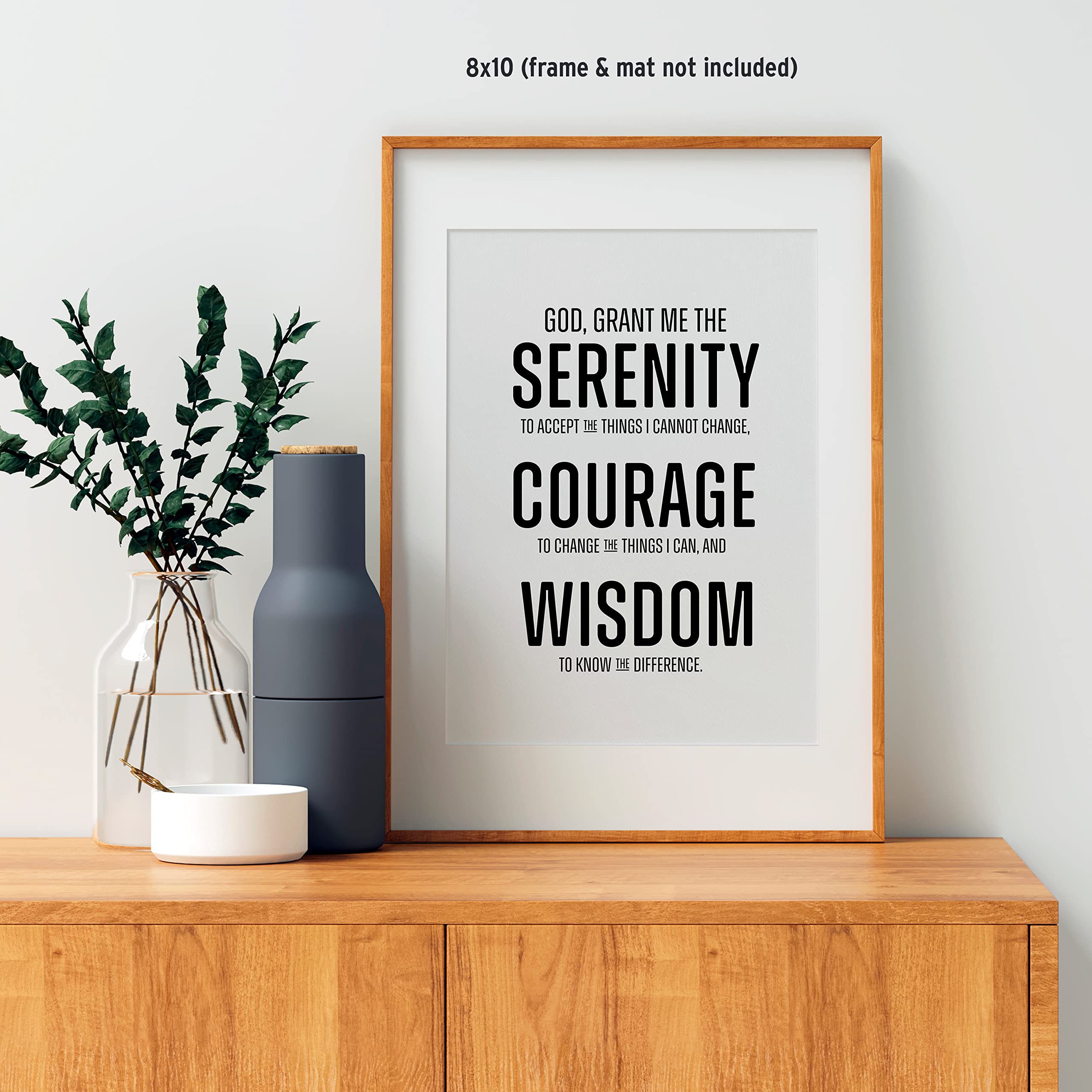 Scriptionery Serenity Prayer Wall Art - Christian Wall Art - Black And White Modern Print Scripture Wall Art -Christian Signs Ho