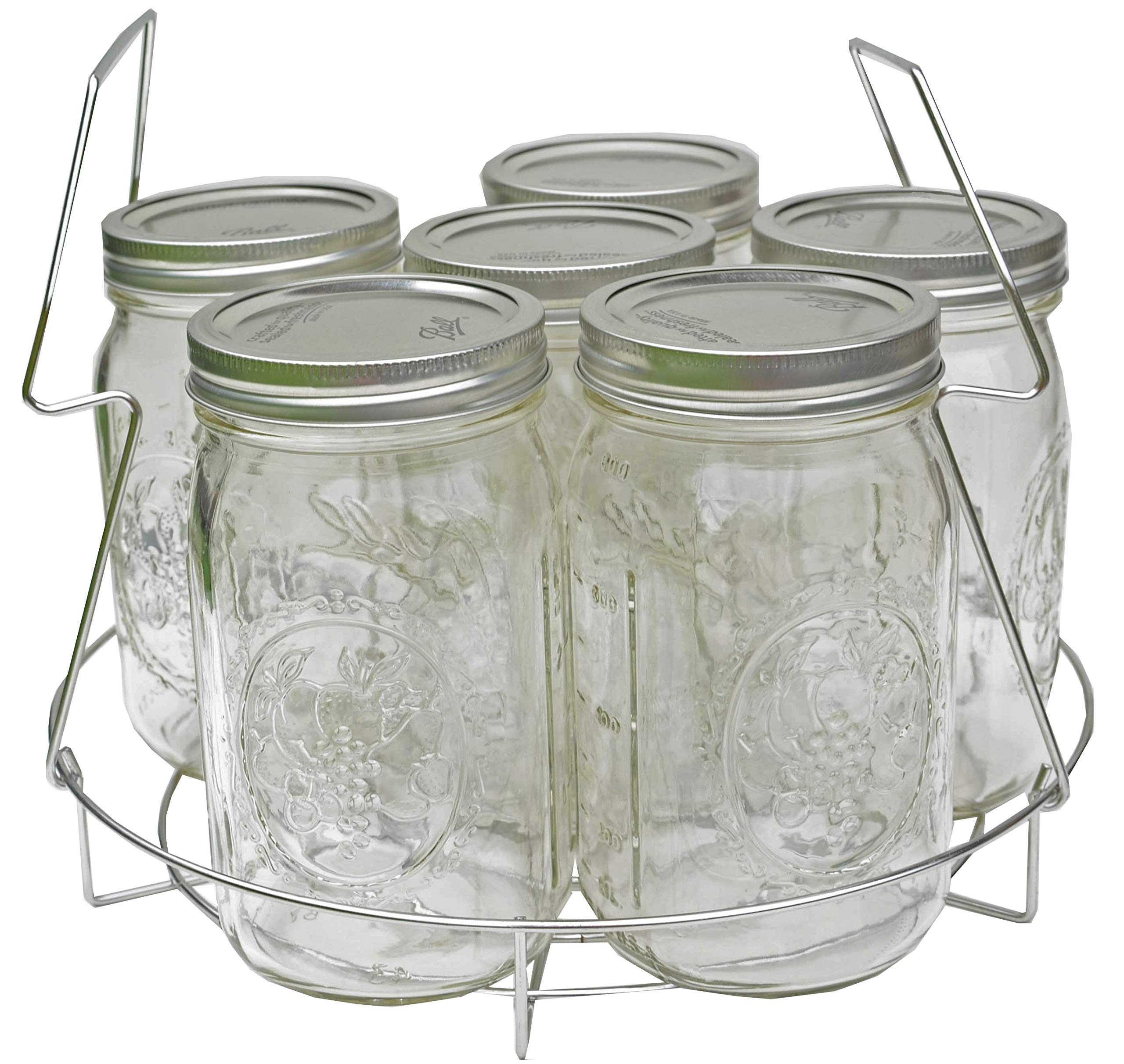 Blimber Stainless Steel Canning Rack, Contoured Steel Handles Rack, Non-Rusting Rack - Canning Becomes Easy, Fun And Safe