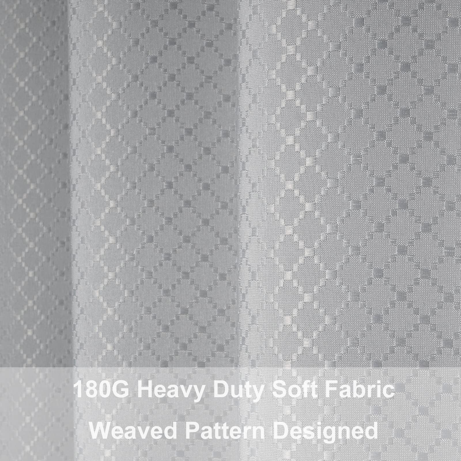 Beneyhome Extra Long White Shower Curtain 80 Inches Tall  180GSM Heavy Duty Washable Waffle Polyester Fabric Bathroom Curtains with Hooks  Hotel Luxury Spa  Wrinkle Free  Water-Repellent 72x80 Length