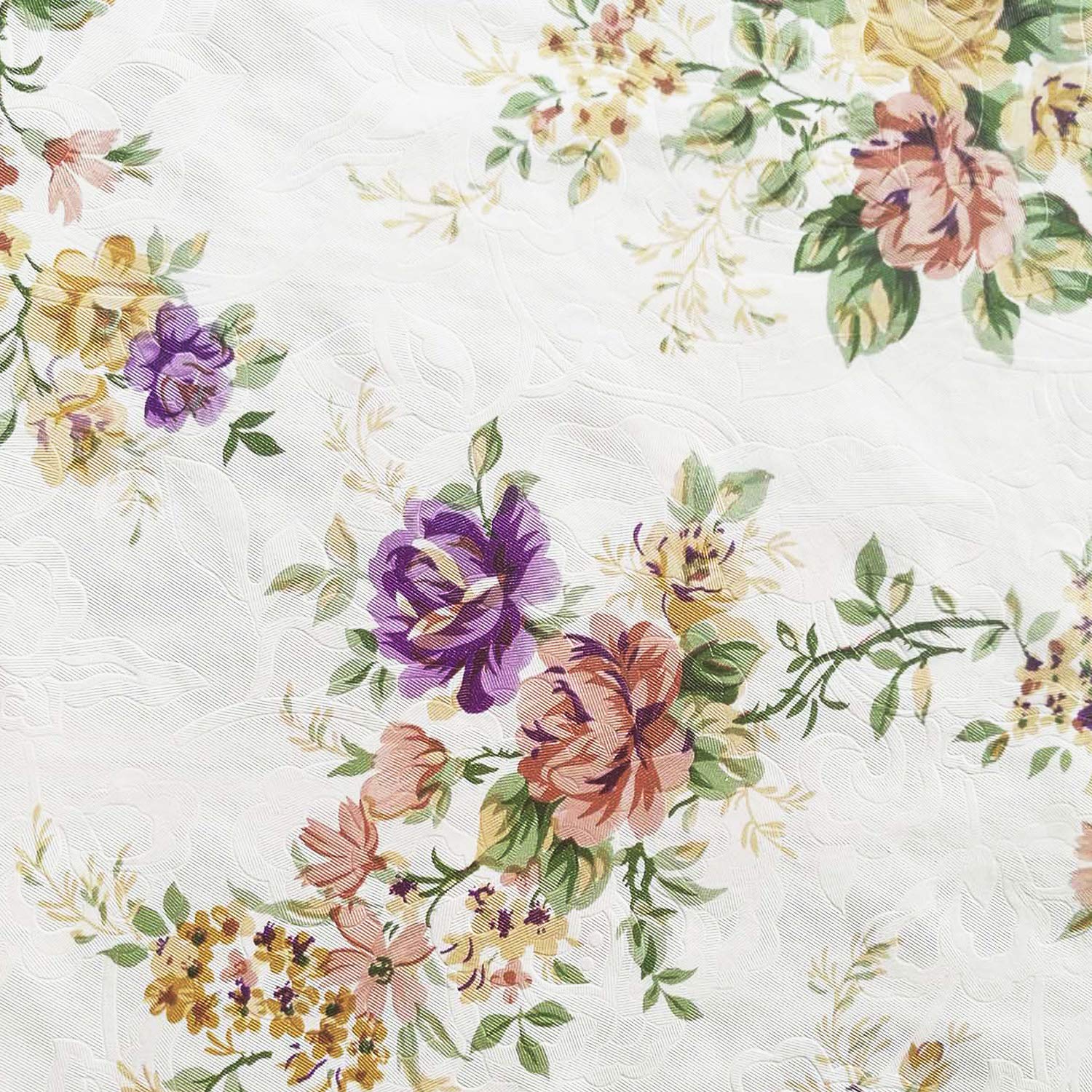 Water Resistant Vintage Floral Tablecloth Rectangle Calico Vinyl With Flannel Backing Reusable Plastic Table Cover For Home Kitc