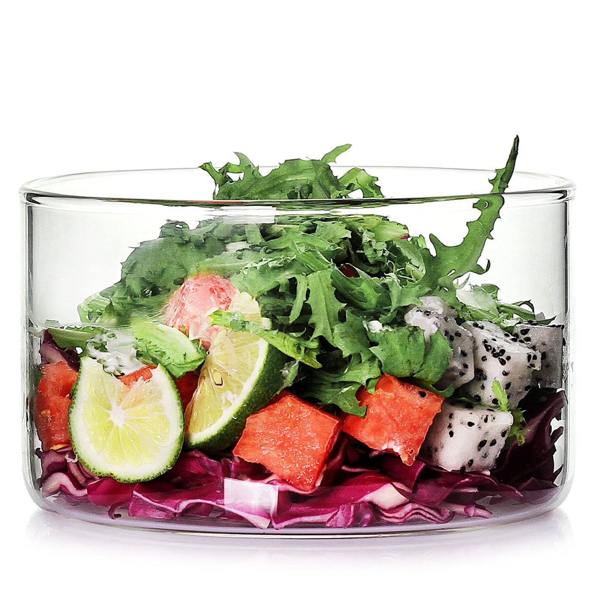 Luxu Glass Salad Bowl 46 Oz,Fruit Bowl 29 Oz Milk Bowl 15 Oz,Set Of 3 Glass Mixing Bowl All Purpose Round Serving Bowl Great For