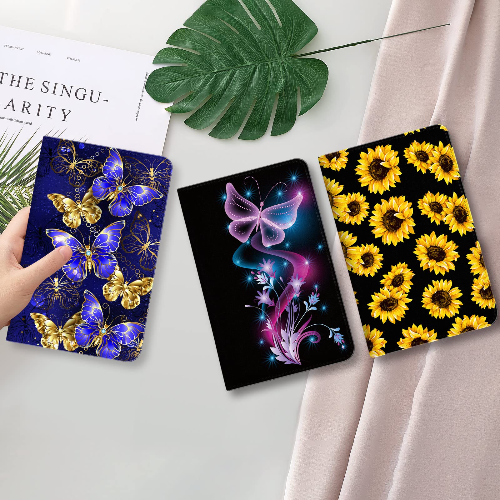 Server Book for Waitress Book Organizer Upgraded 9 Pockets PU Leather Waiter Wallet Server Books with Zipper Pocket  Guest Check Holder Serving Book Fit Server Waitress Apron-Sunflowers