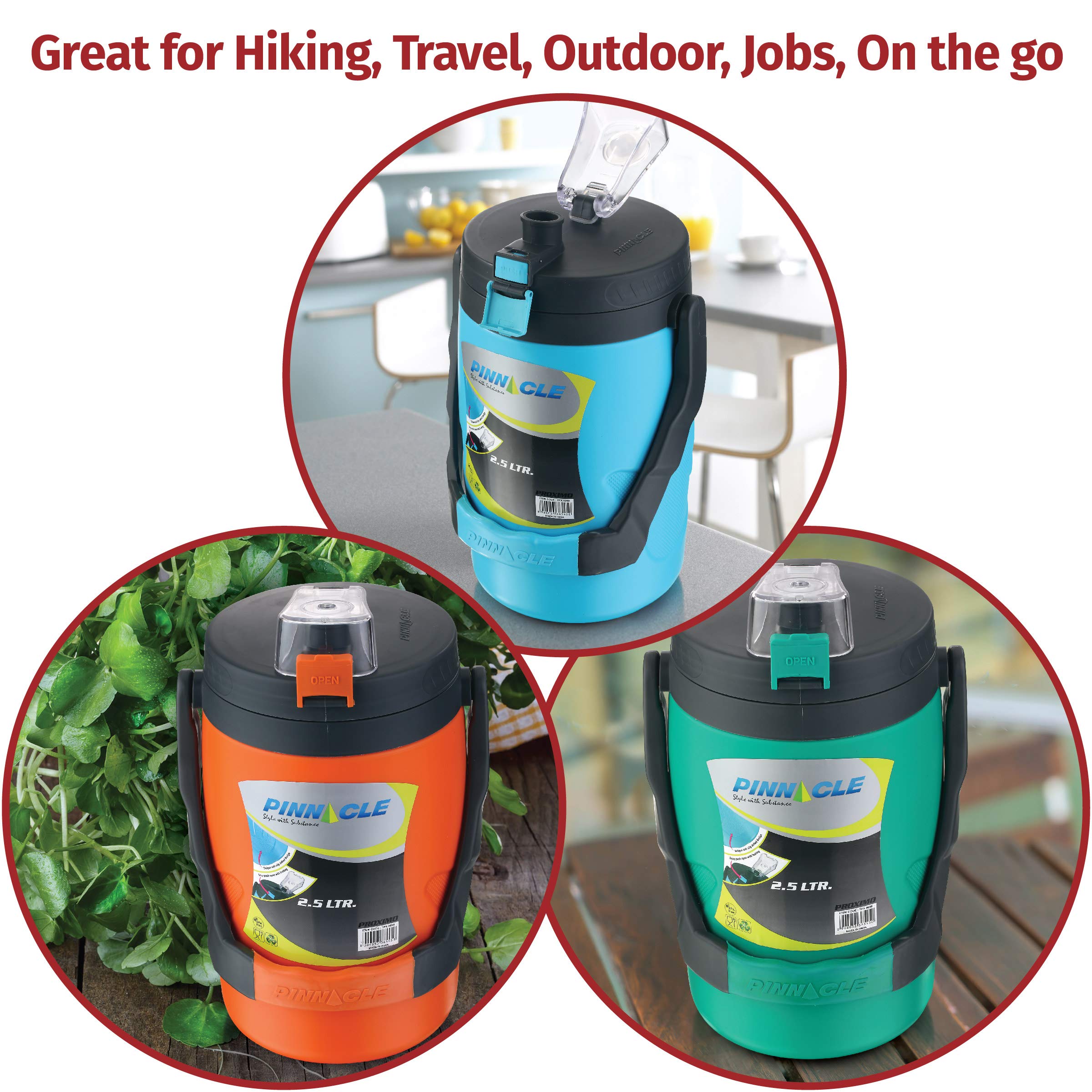 Reusable Insulated Water Jug -85oz Leakproof Portable Water Jug - Insulated Water Jug with Spout - Insulated Half Gallon Water Bottle - Insulated Water Jug for Camping  Picnics  Hiking - Sky Blue