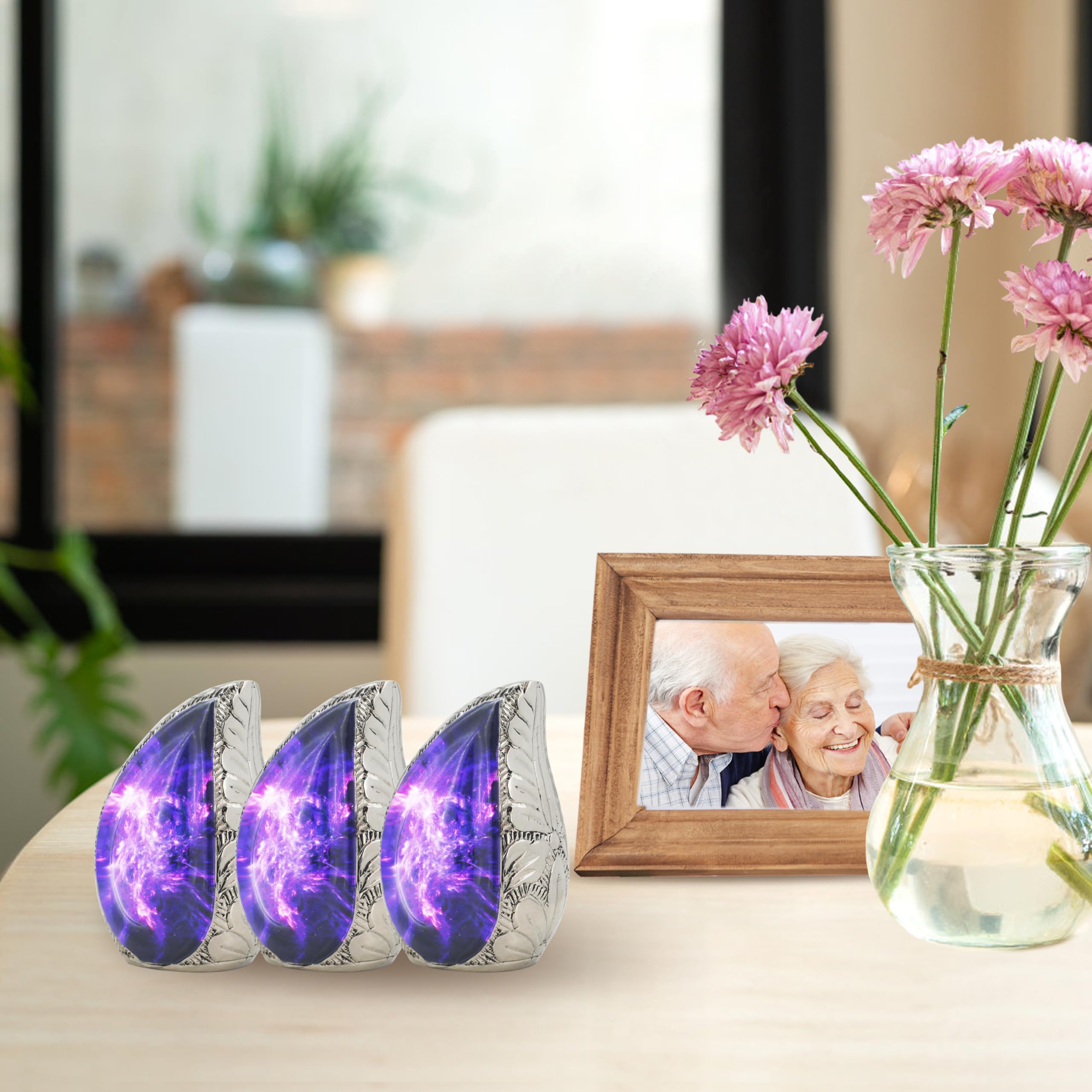 M MEILINXU Small Urns for Human Ashes Keepsake, Funeral Cremation Urn for Ashes for Women or Man, Cosmic Galaxy Urns, Mini, Bras