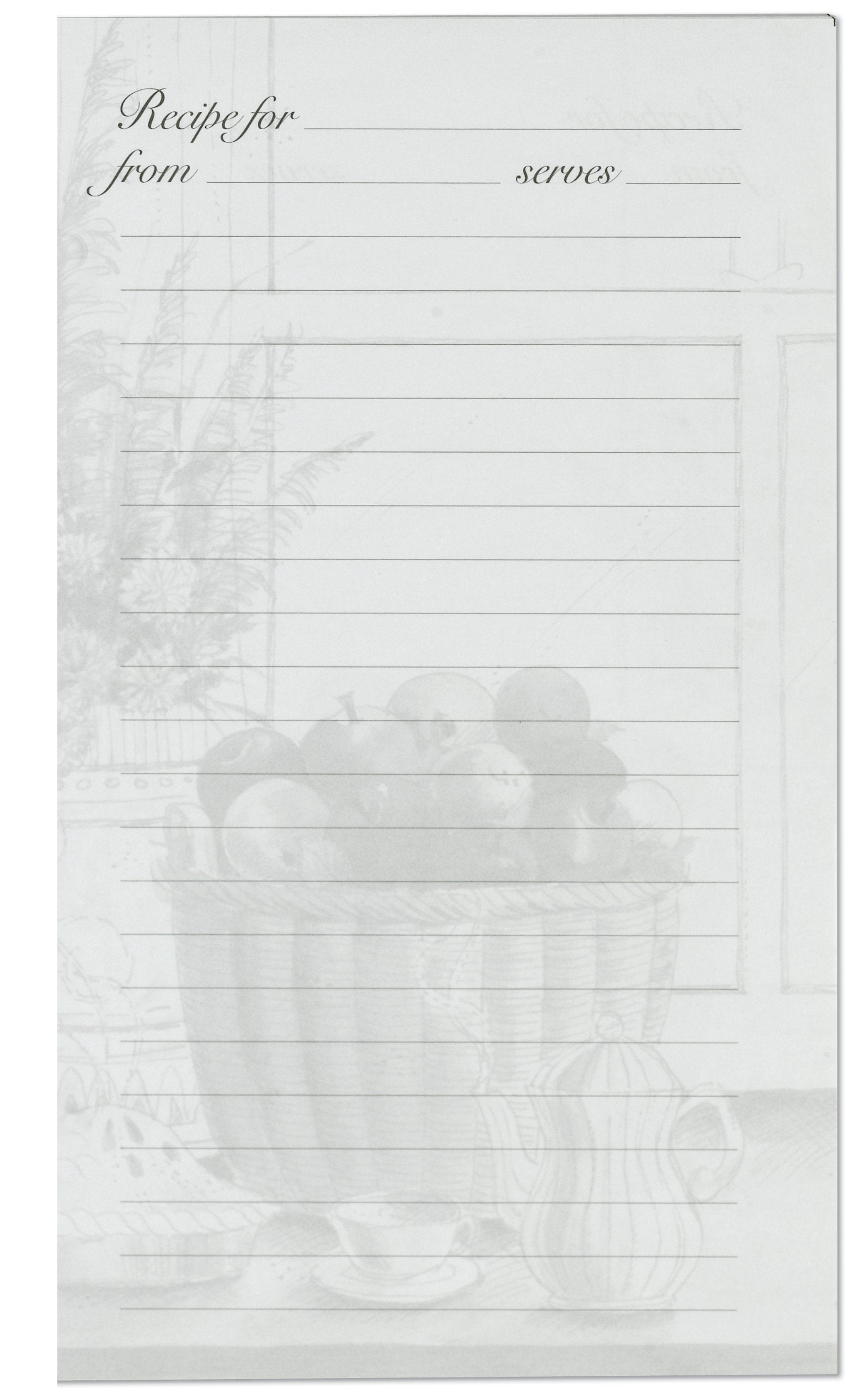 Meadowsweet Kitchens Lined Recipe Page Refill Pack For The Treasured Family Recipes Organizer