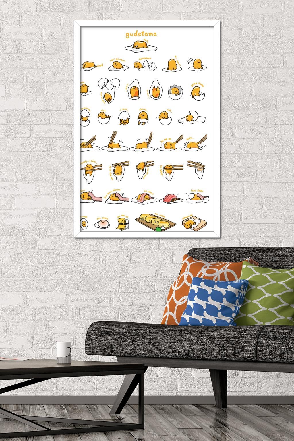 Trends International Gudetama - Grid Wall Poster, 22.375'' X 34'', White Framed Version