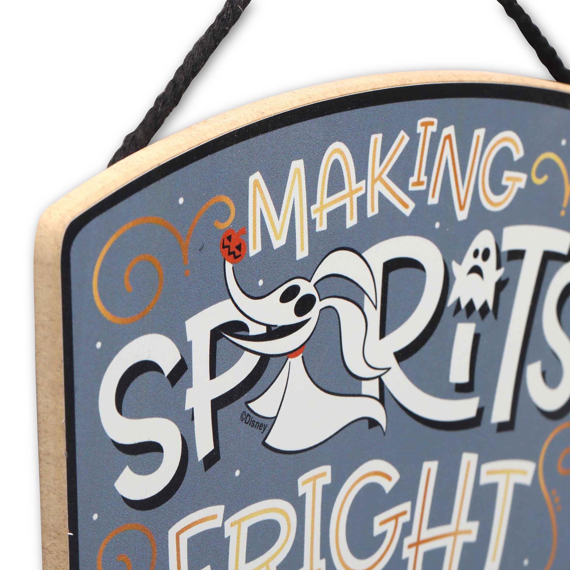Disney The Nightmare Before Christmas Making Spirits Fright Hanging Wood Wall Decor - Fun NBC Christmas Decoration for Home