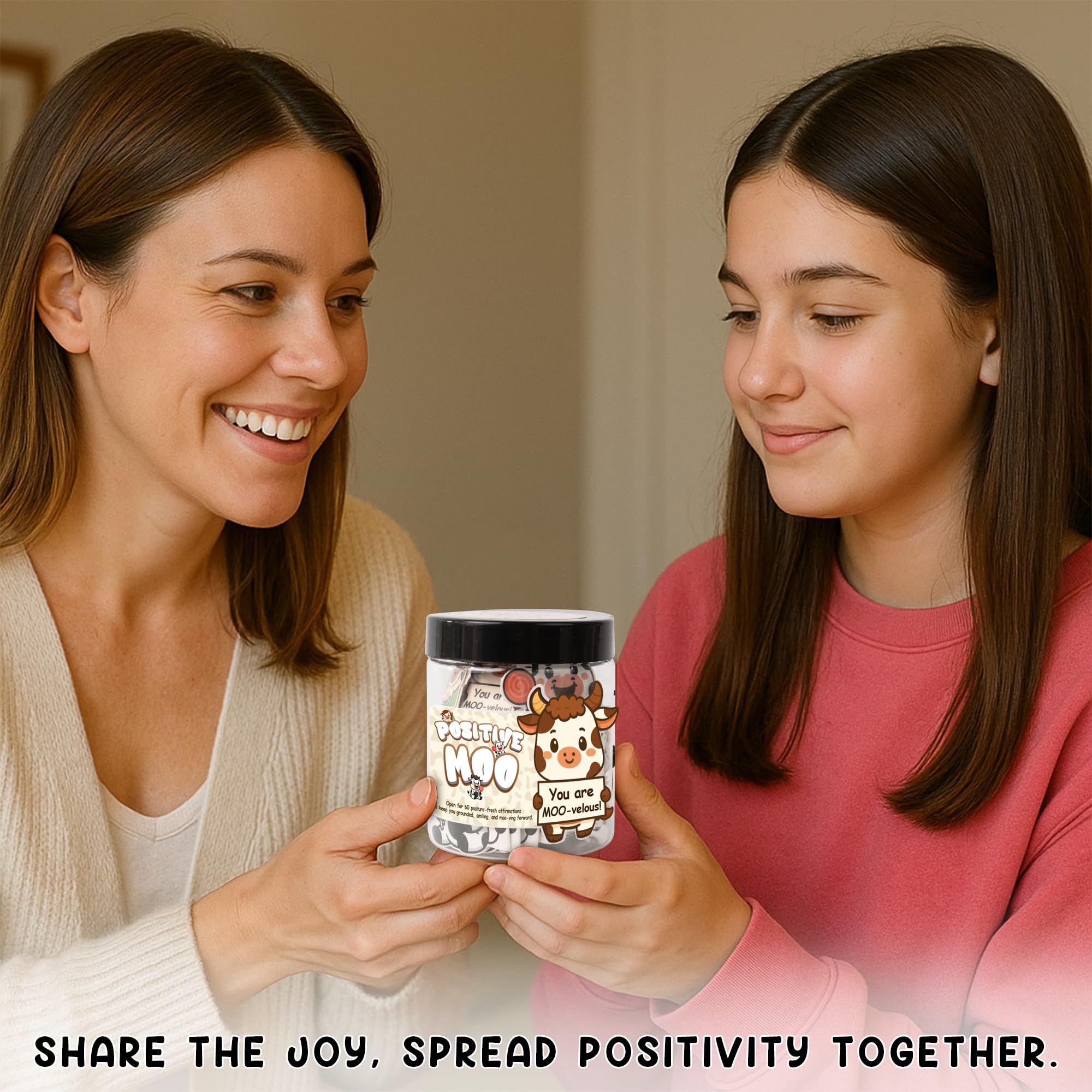 Positive Cow Gifts for Women Cow Lovers - Daily Affirmation Cards for Men Coworkers, Cute Friend Birthday Gifts for Women Teache