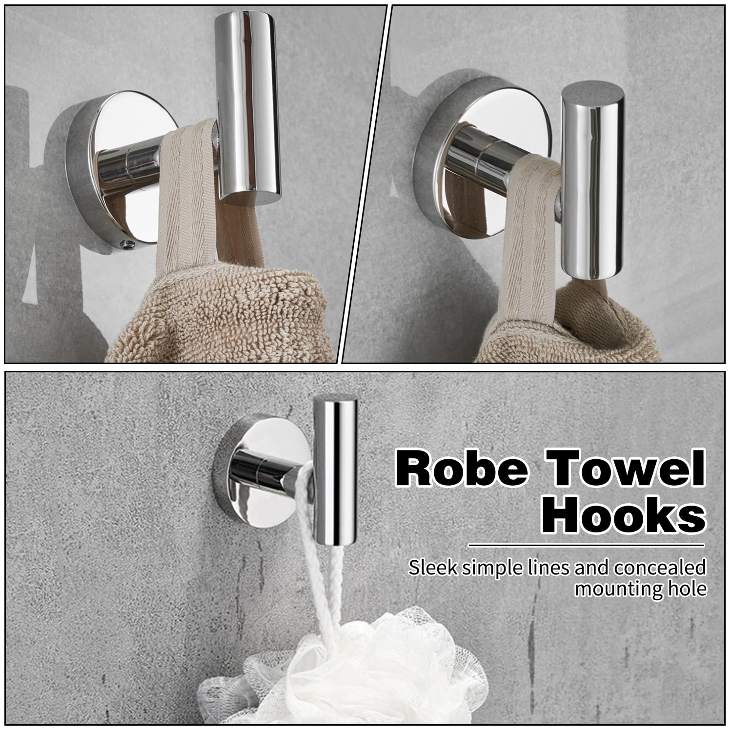 5/10/20pcs Bathroom Hardware Set  Matte Black/Brushed Nickel/Brushed Gold Bath Hardware Set  Including 16'' Hand Towel Bars  Toilet Paper Holders  Towel Rings  Robe Towel Hooks (5pcs  Brushed Nickel)