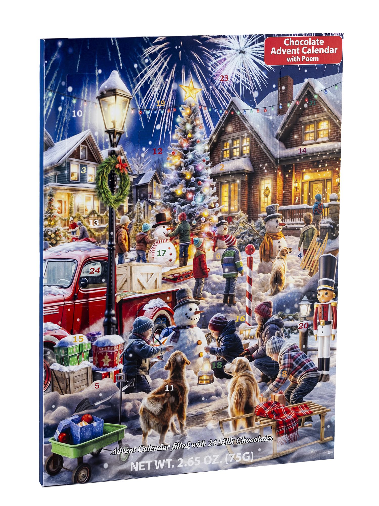 Snowman Contest 2025 Chocolate Advent Calendar (Countdown to Christmas) by Vermont Christmas Company - Christmas Shaped Chocolat