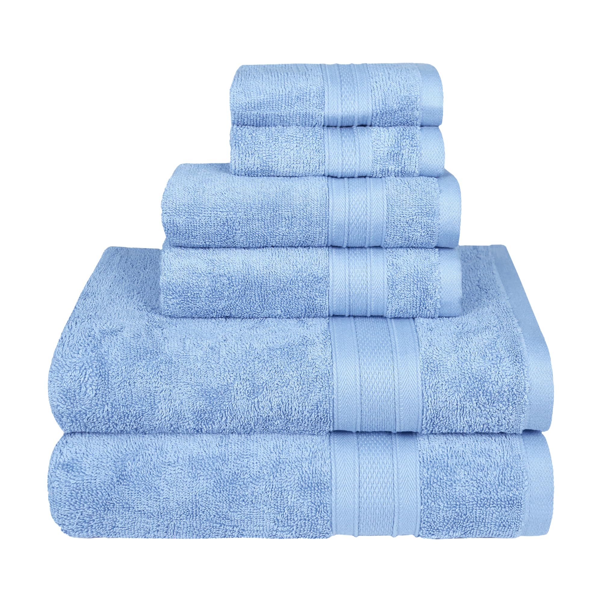 Trident Soft Comfort Air Rich Towels For Bath, 100% Cotton Towel, Super Soft, Highly Absorbent, 6 Pieces Towel Set, 500 Gsm - Al