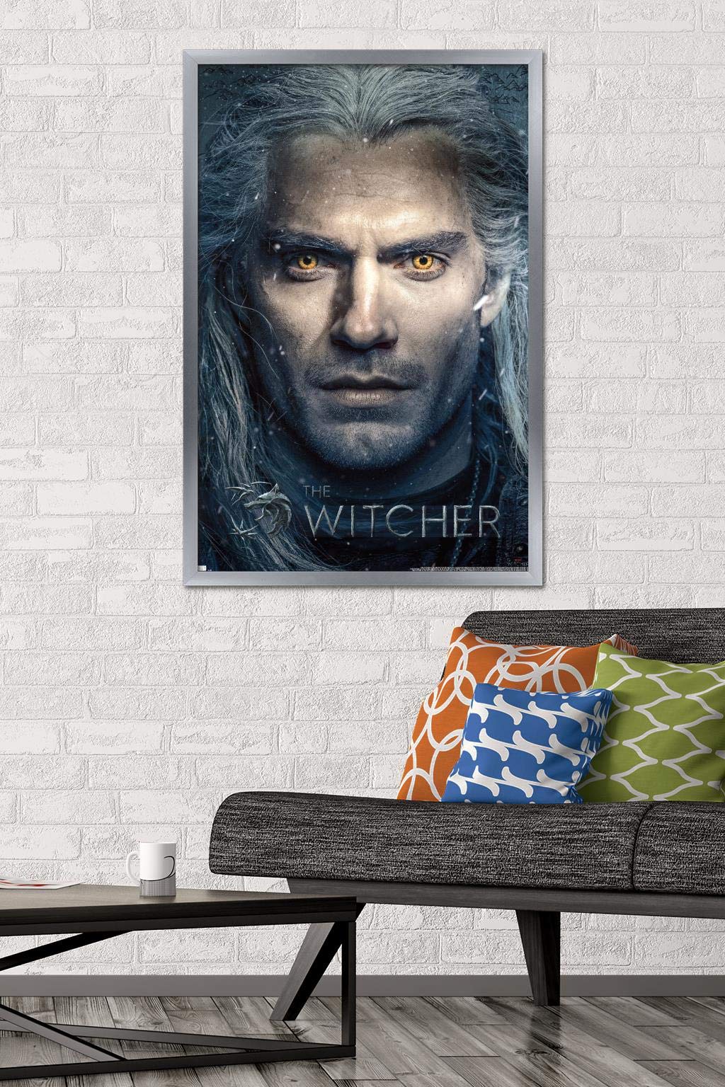 Trends International Netflix The Witcher - Closeup Wall Poster, 22.375'' X 34'', Silver Framed Version