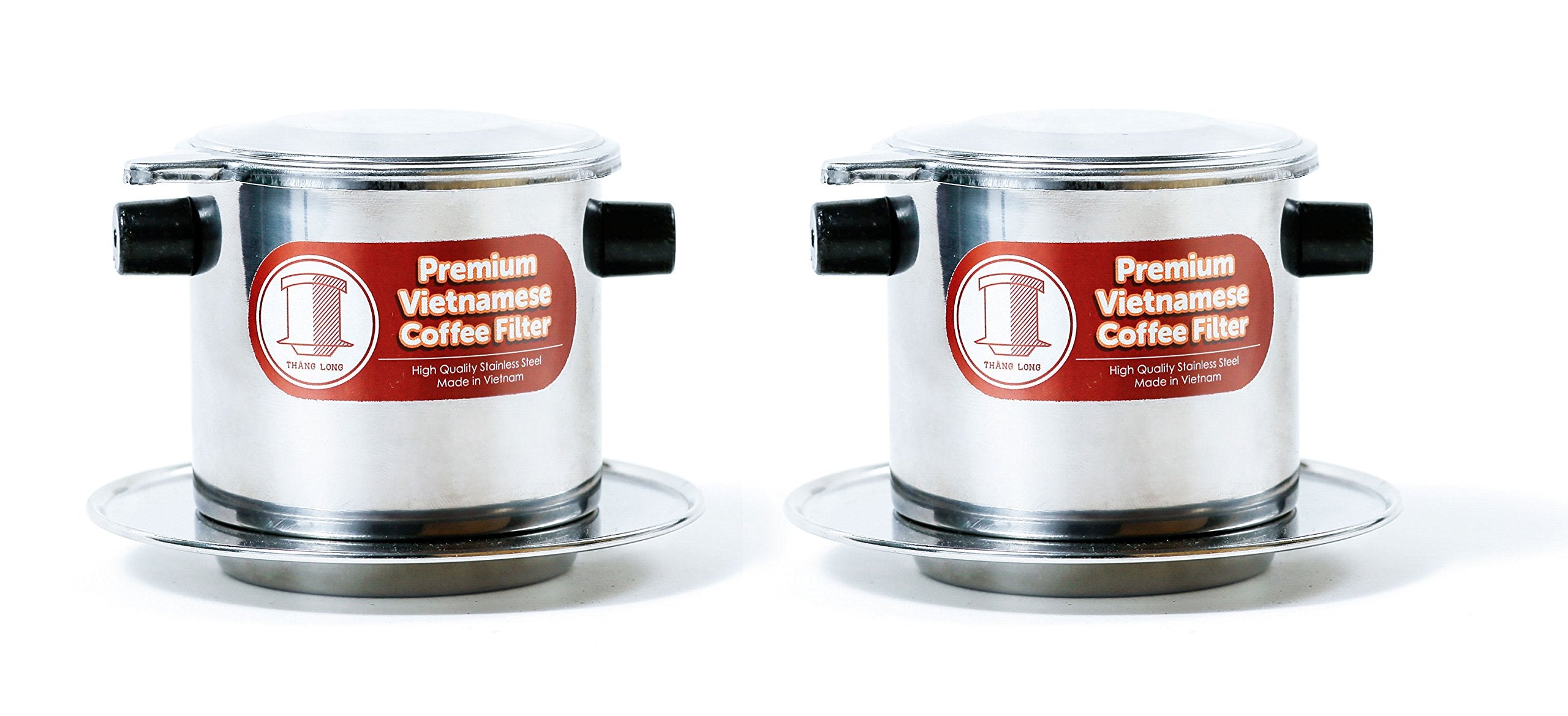 Thang Long 2 X Stainless Steel Vietnamese Coffee Filter Press 8 Oz. Works Well W/French Grind Coffee. Gravity Insert