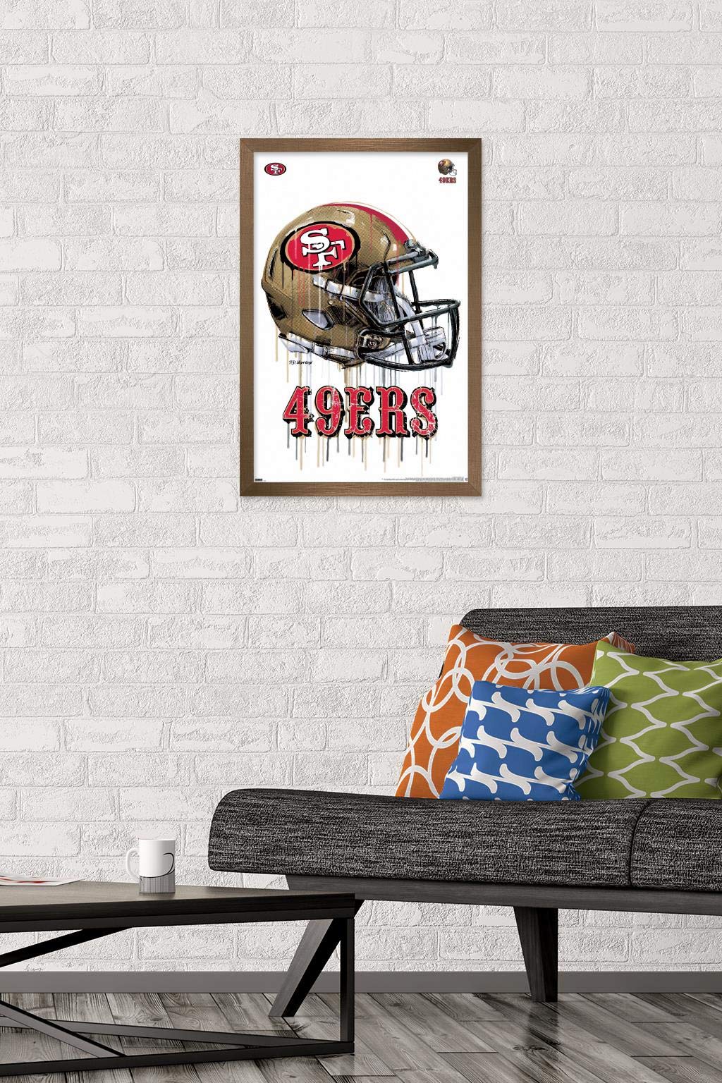 Trends International NFL San Francisco 49ers - Drip Helmet 20 Wall Poster  14.725'' x 22.375''  Bronze Framed Version