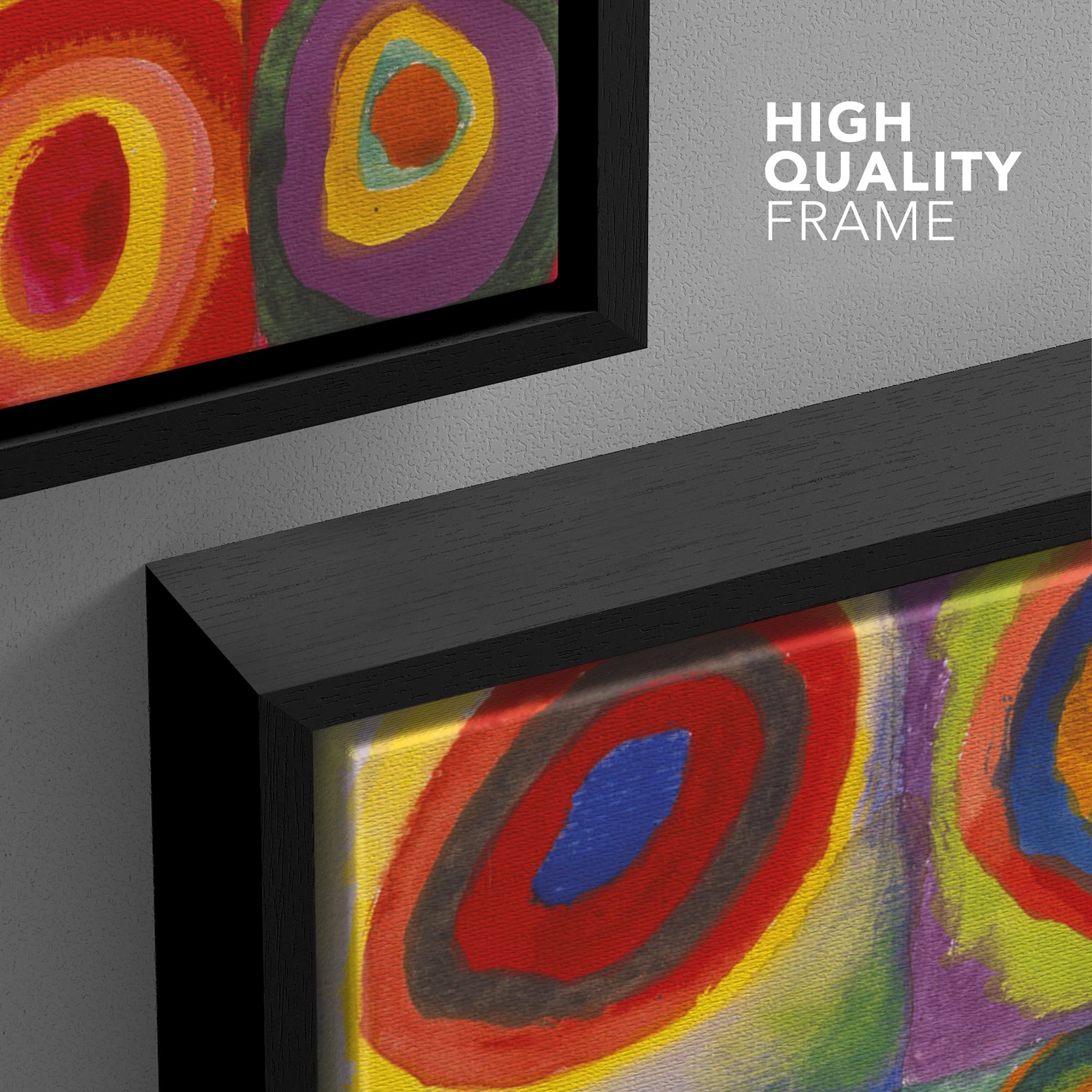 Abstract Framed Canvas Art Squares With Concentric Squares With Concentric By Wassily Kandinsky Giclee Framed Canvas Prints Wrap