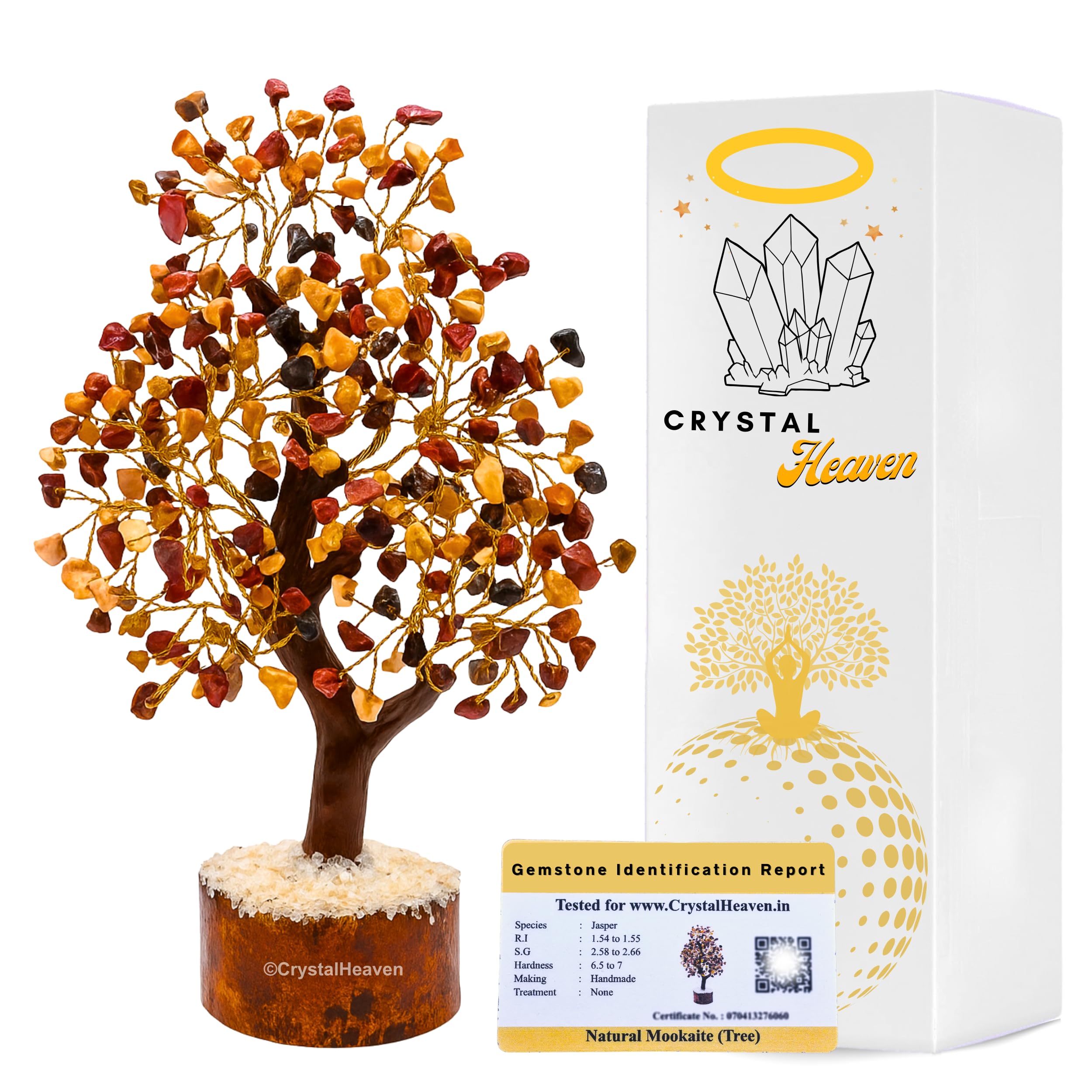 Certified Mookaite Crystal Tree For Good Luck - Healing Crystals Money Tree For Wealth, Positive Energy At Home Office - Decorat