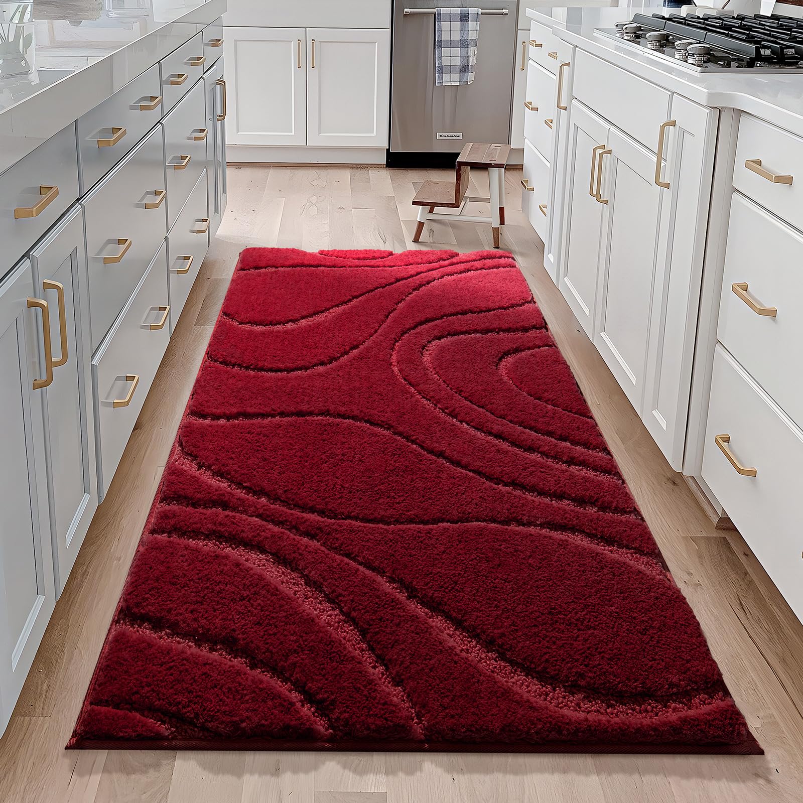 Exde Bathroom Rugs Mat, Soft Plush Shaggy Microfiber Bath Rug, Non Slip Bath Mats For Bathroom Runner Floor, Machine Washable Ab