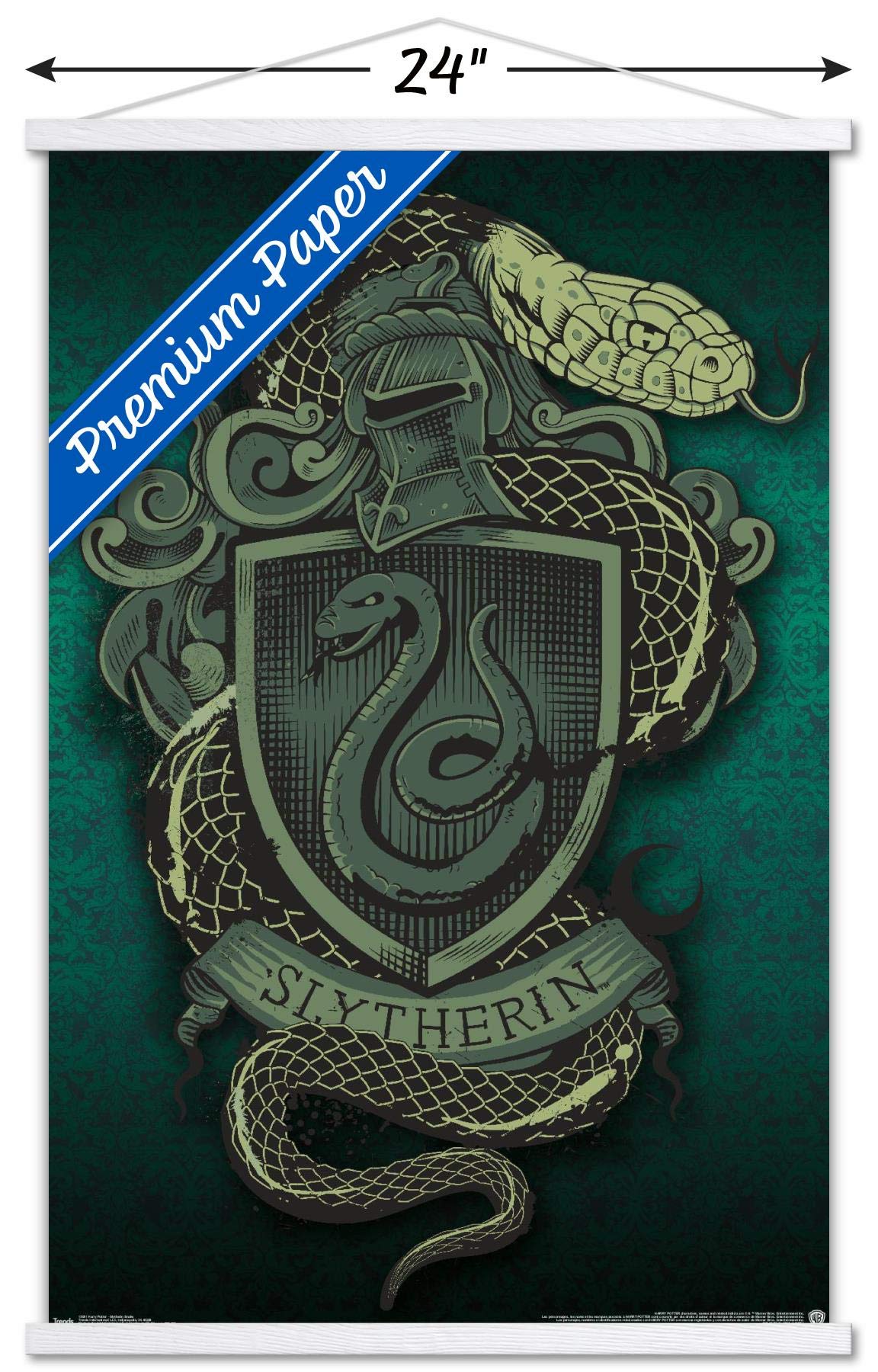 Trends International The Wizarding World: Harry Potter - Slytherin Snake Crest Wall Poster, 22.375'' X 34'', Premium Print And W