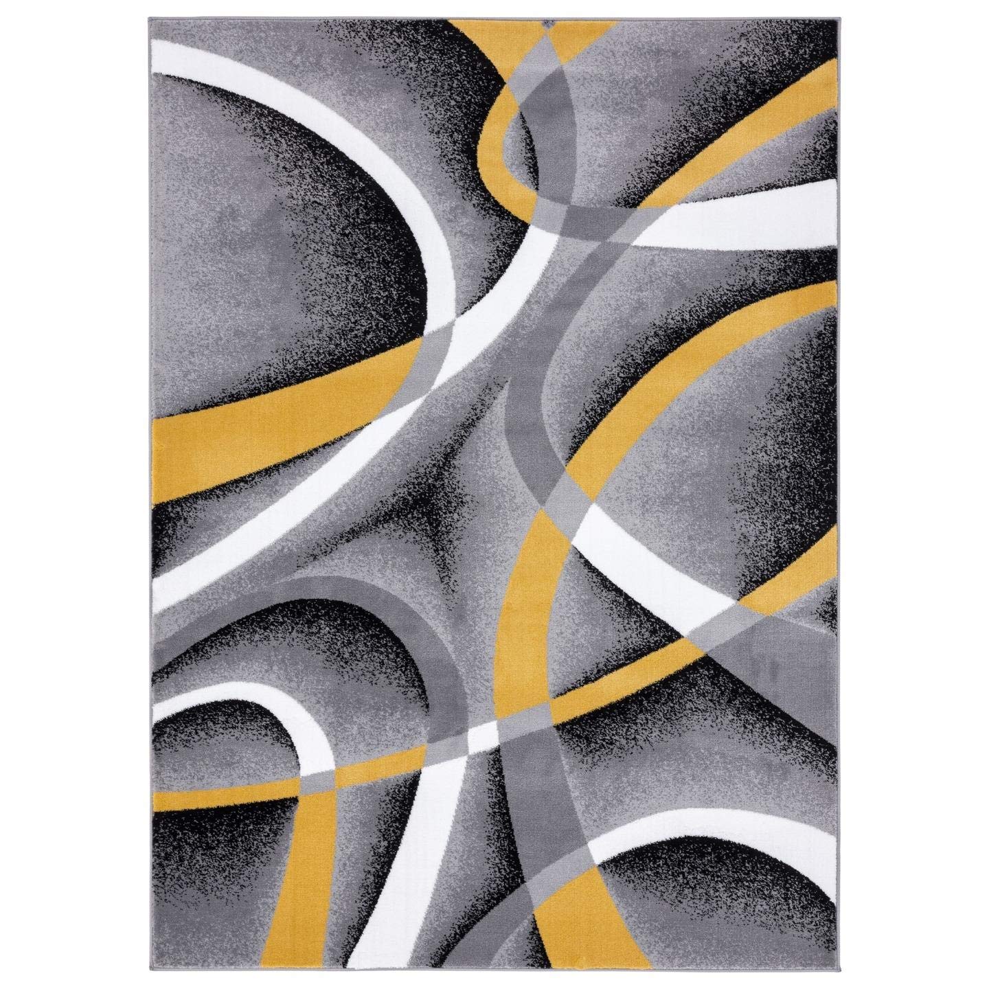 2305 Geometric Abstract Yellow 8x10 Area Rugs for Living Room