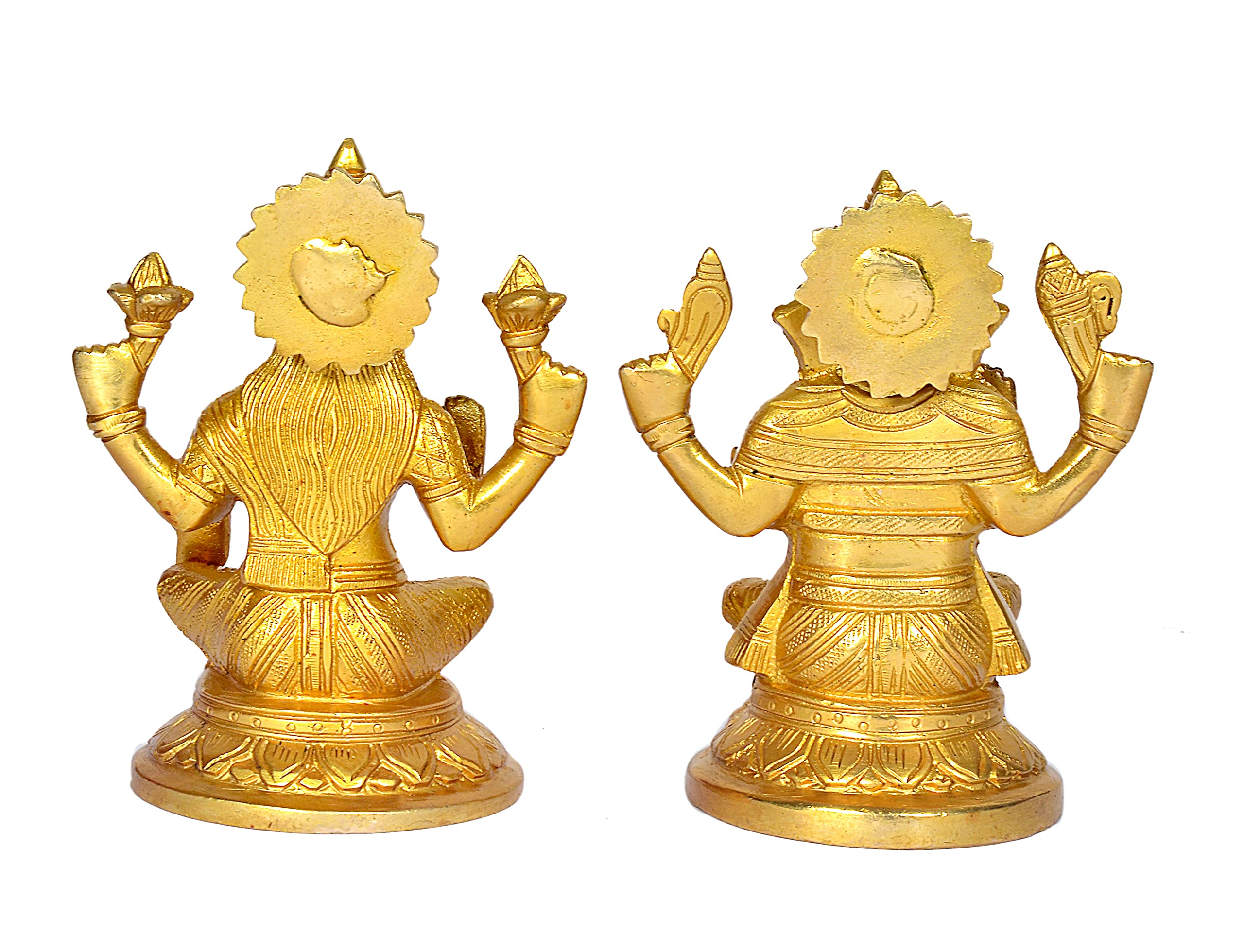 Aona Lord Ganesha Lakshmi Idol Brass Statue Lakshmi Ganesha Murti | Laxmi Ganesh Idol Height 5 Inch