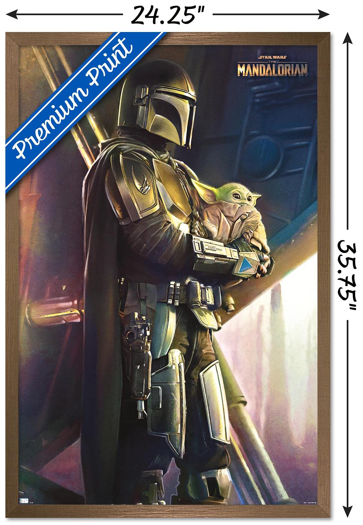 Trends International Star Wars: The Mandalorian - Held Wall Poster, 22.375'' X 34'', Bronze Framed Version
