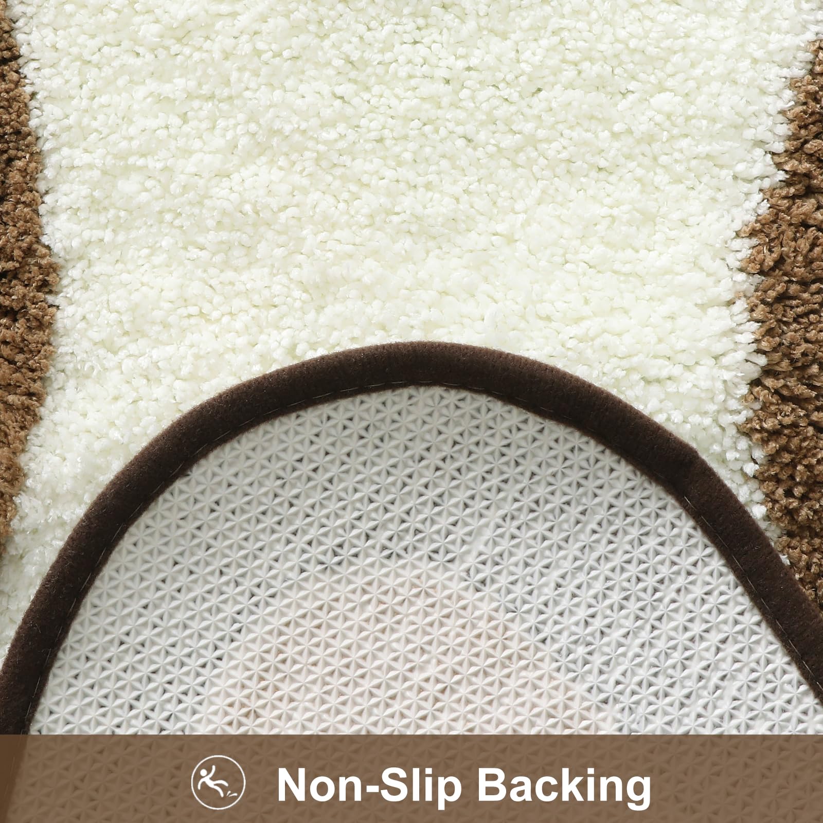 Haocoo Cute Bath Mats For Bathroom Non Slip, 20X31 Inch Luxury Extra Soft Brown Bathroom Rugs, Irregular Shape Bath Rugs Washabl