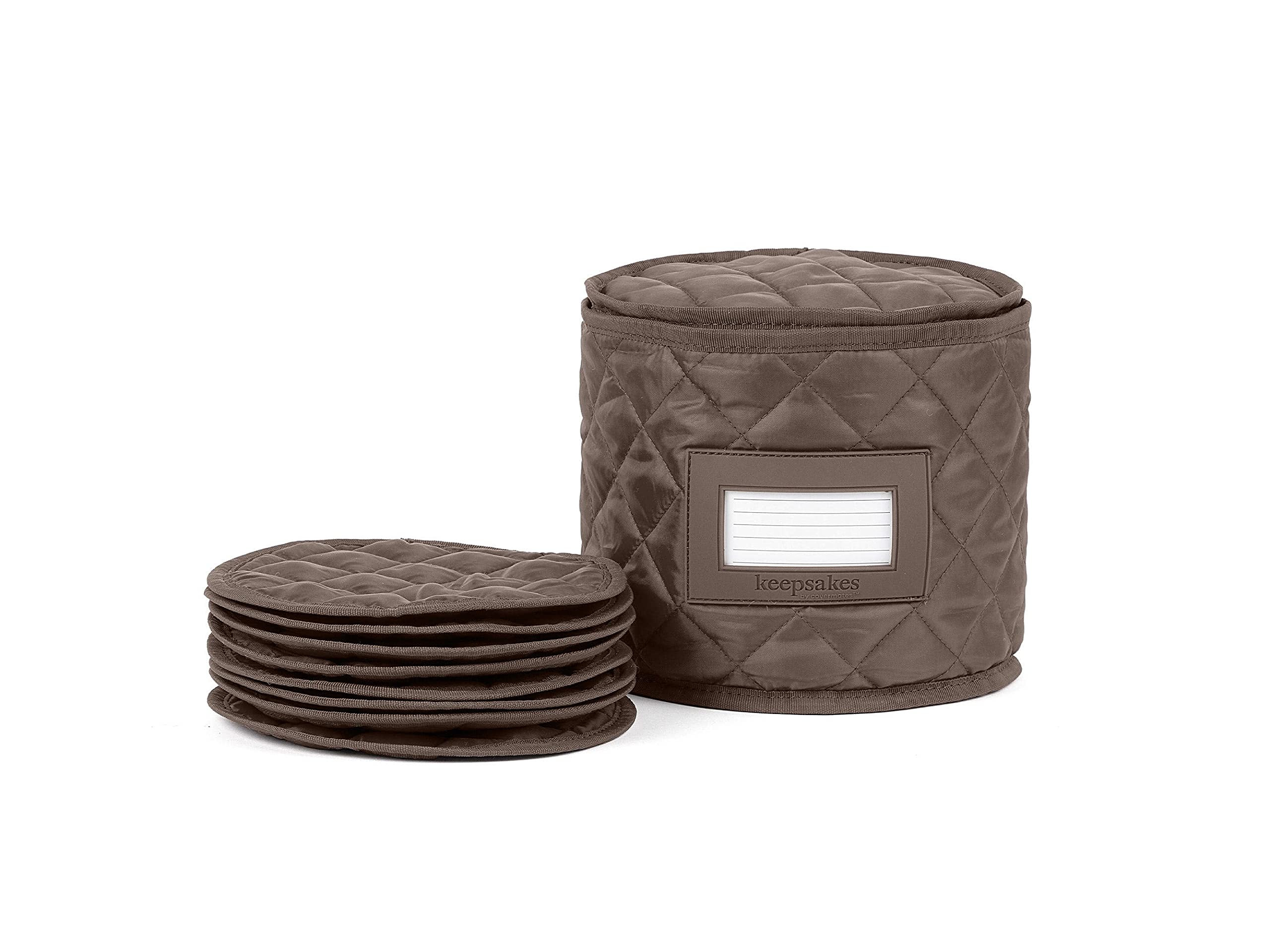 Covermates Keepsakes - Dish Storage - Padded Protection - Id Window - Stain Resistant - Machine Washable - China Storage, Bronze