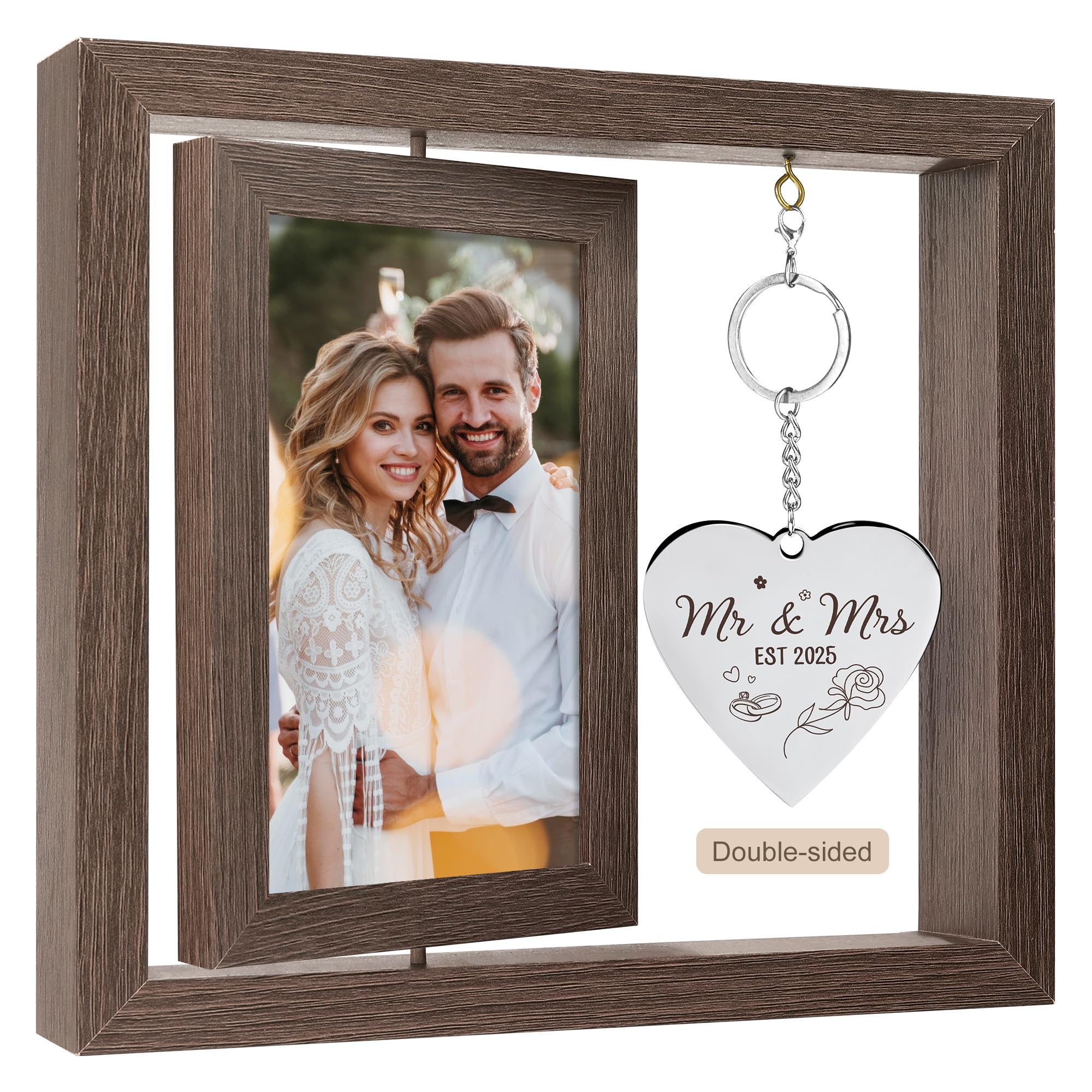 HELORAY Wedding Gifts for Couples Personalized Wedding Gifts for Newlyweds Gift Wedding Picture Frame Mr and Mrs Wedding Present