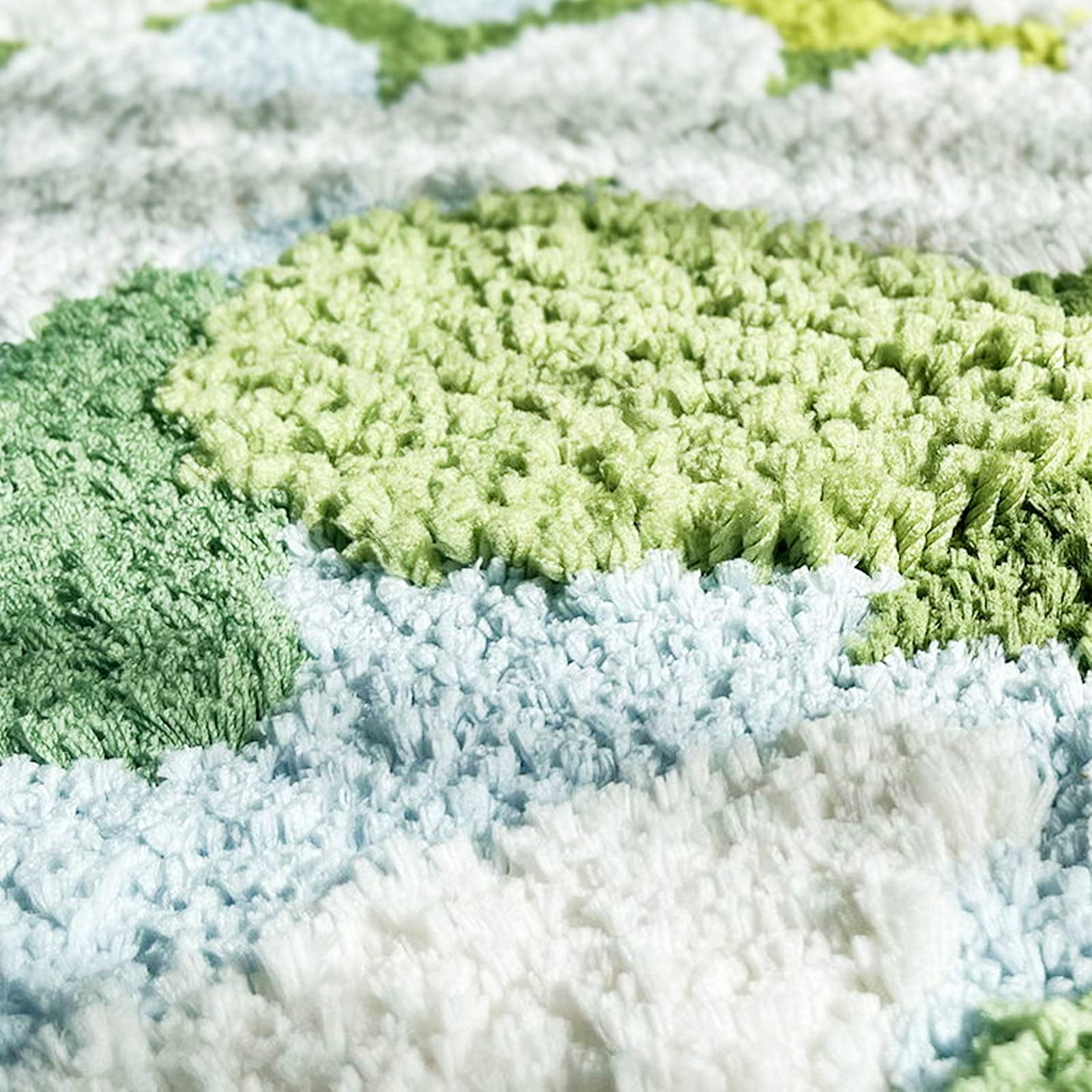 Ukeler Moss Rug For Bathroom 3D Shag Rug For Kids Bedroom Non Slip Bath Mat Washable Absorbent Shower Bathtub Mat 35.4''X23.6''